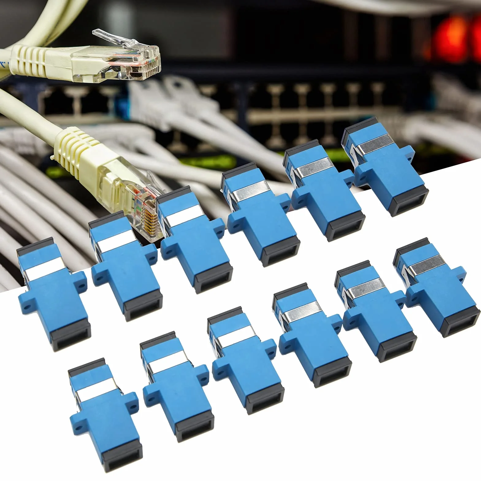 Acoplador SC-SC Fibra Óptica 50 Piezas Brida Simple Adaptador Conector Industrial