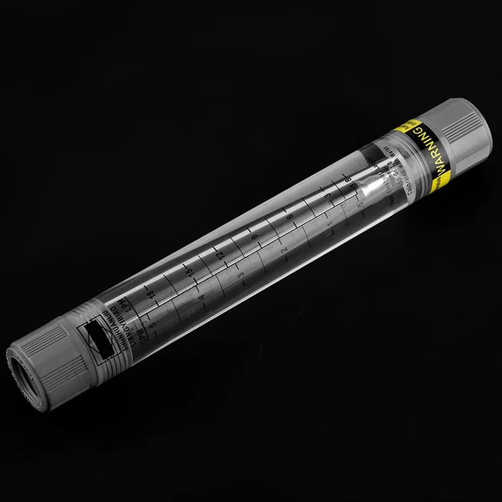 Caudalímetro LZM-15G Rotámetro tubo acrílico 0.5-5 GPM 1.8-18 LPM rosca interna 1/2 pulgada