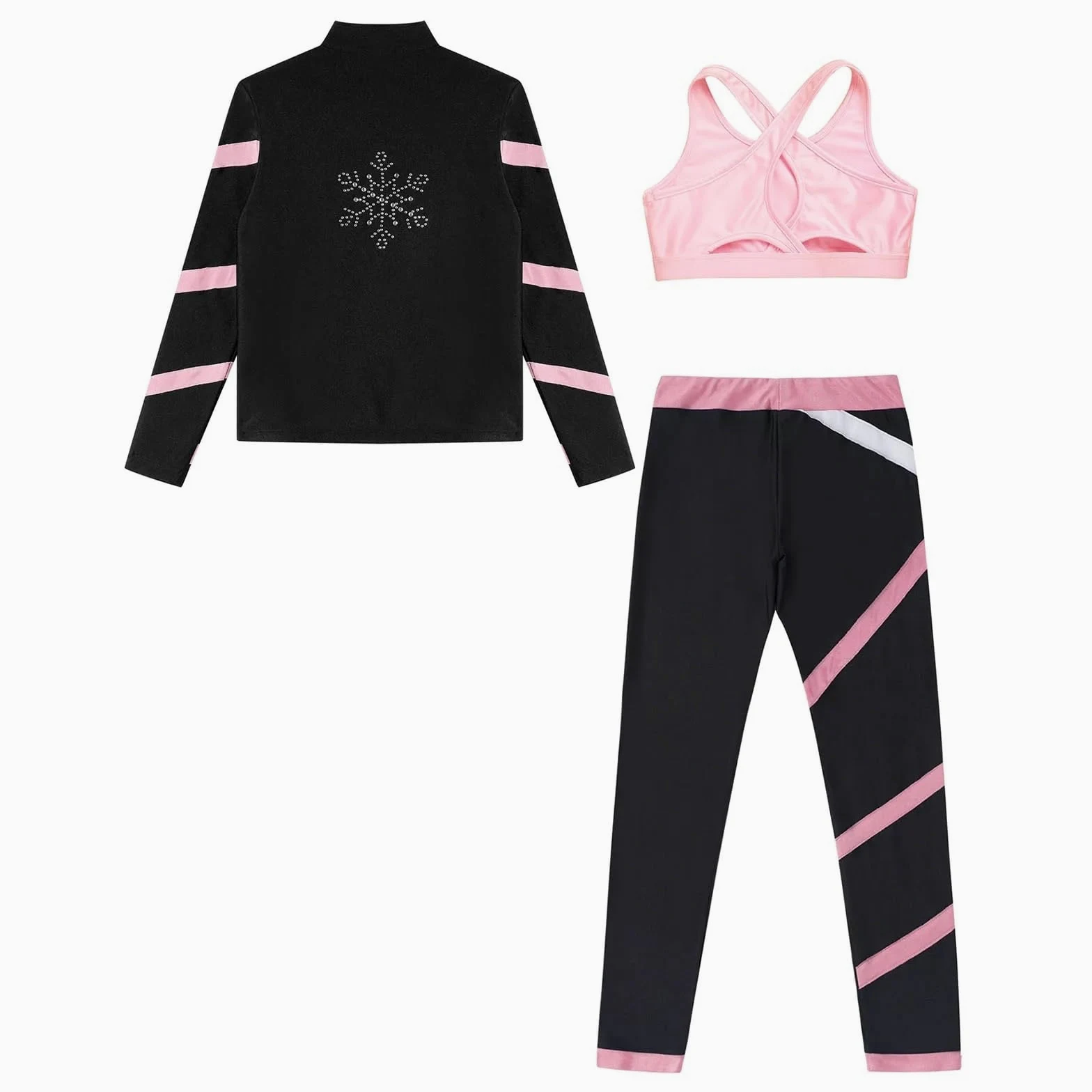 Conjunto Deportivo Niña Chándal For Niñas, Conjunto De Ropa Deportiva, Abrigo De Manga Larga, Tops Con Sujetador, Chaleco, Pantalones