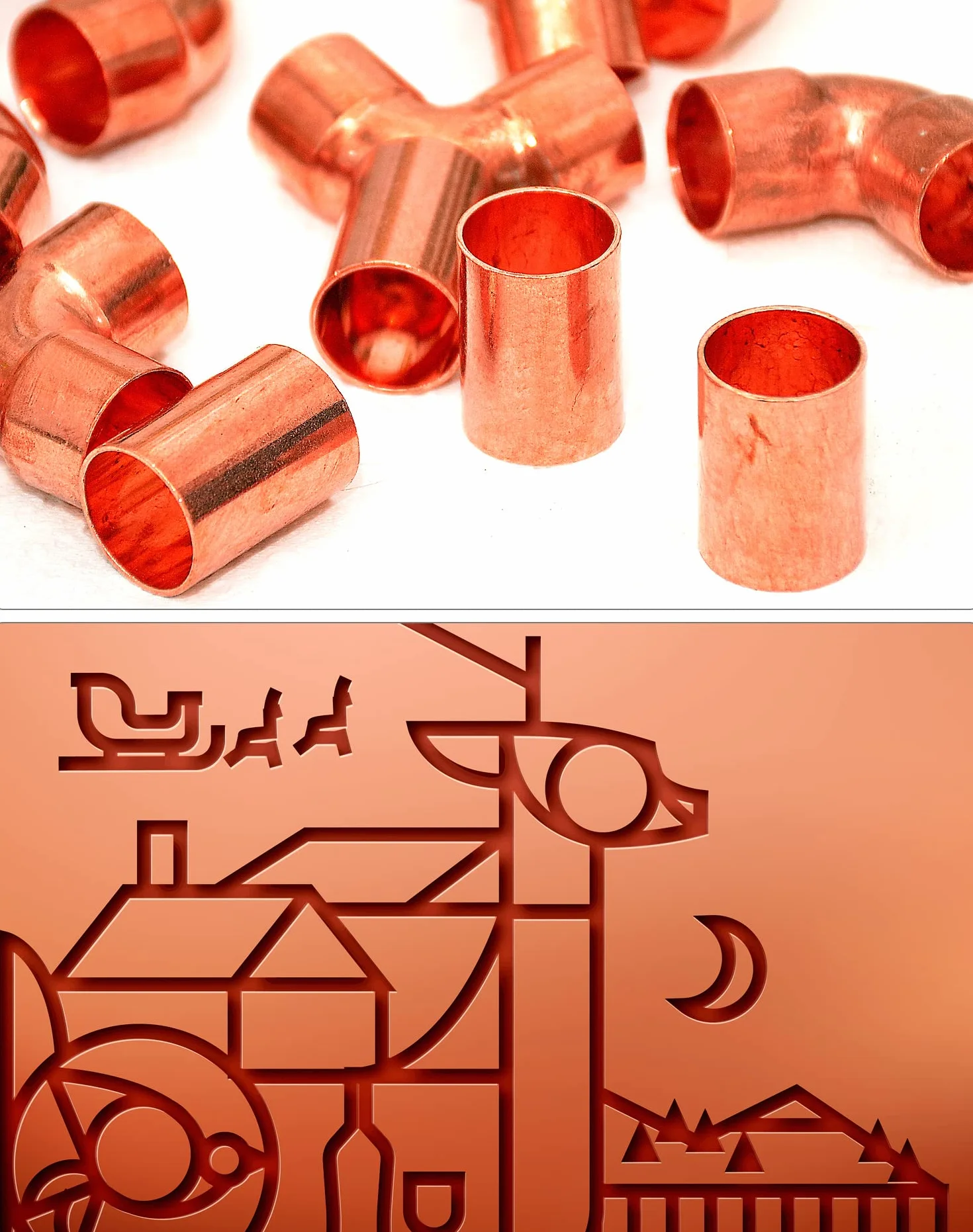 QWORK® Lamina Cobre Puro 99,9% 1mm Espesor 200 mm x 100 mm x 1 mm