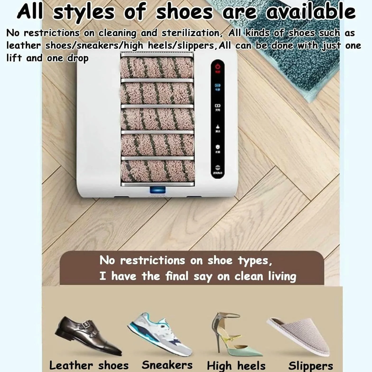 Pulidora automática de zapatos, limpiador de zapatos de inducción recargable, máquina de limpieza eficiente para alzas y varios tipos de calzado