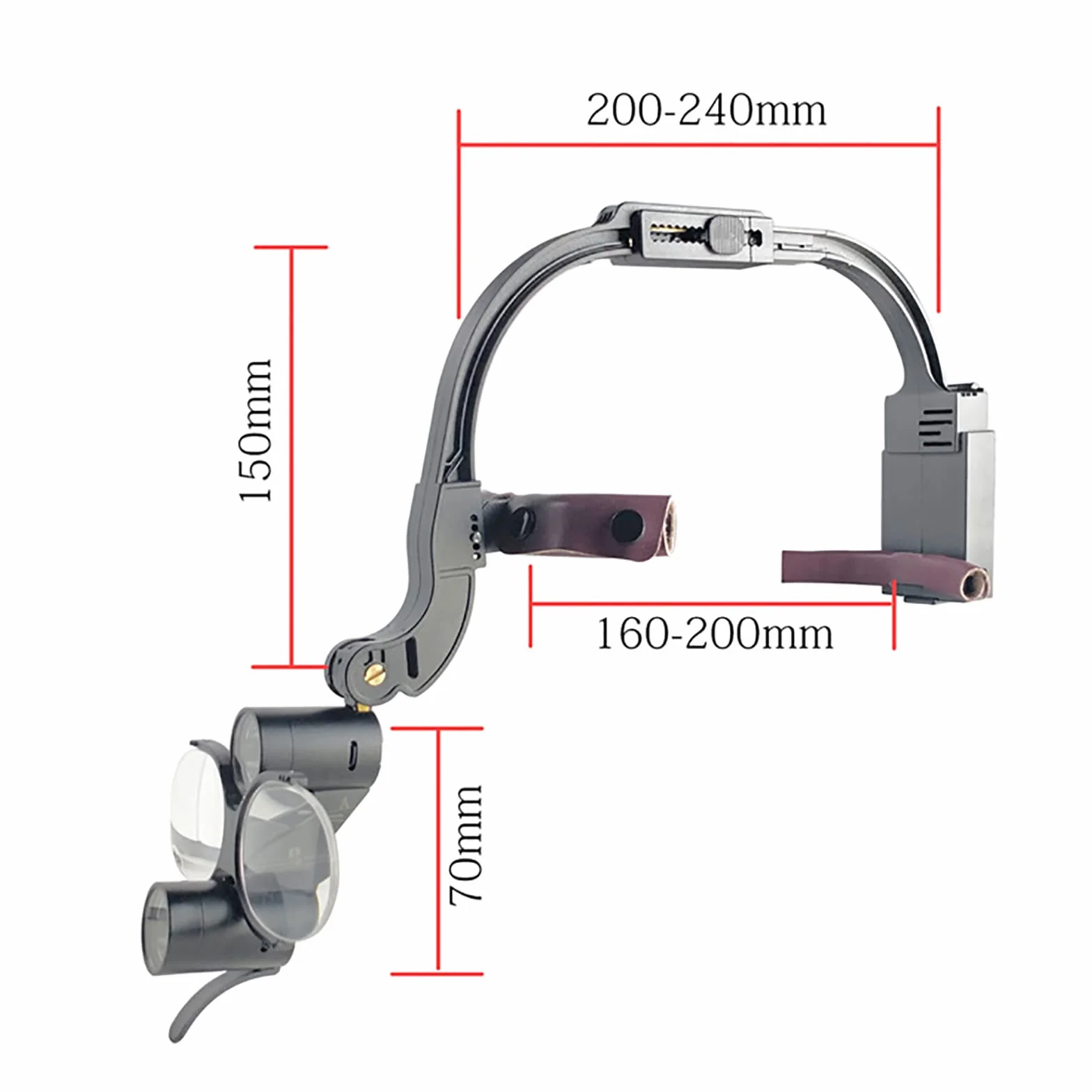 Lupas dentales 2.5X 3.5X con luz LED montadas en la cabeza binoculares quirúrgicas