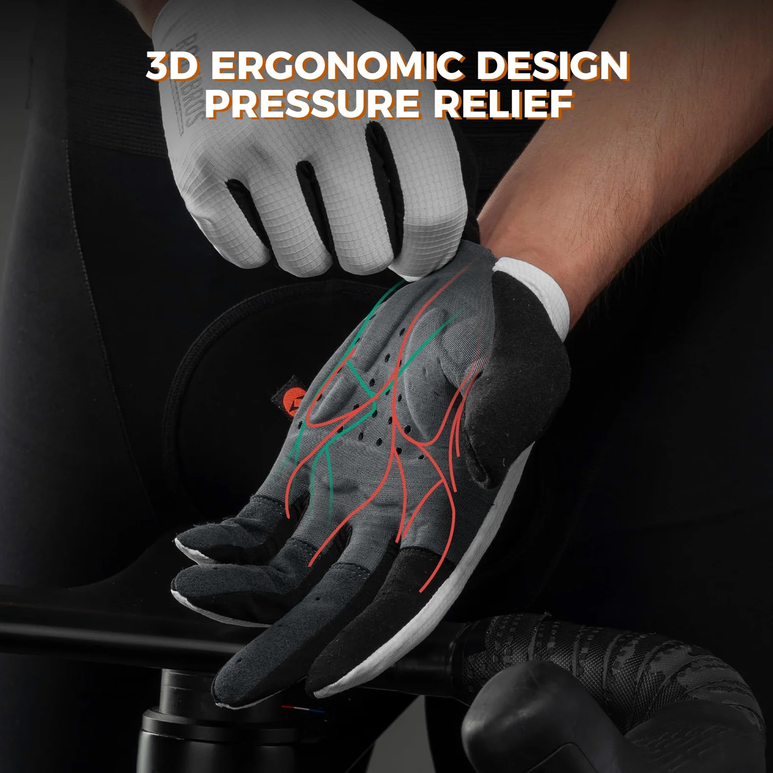 ROCKBROS Road to Sky Guantes de Ciclismo MTB para Hombre, Guantes Dedos Largos con Protección Solar para Ciclismo Carretera en Verano