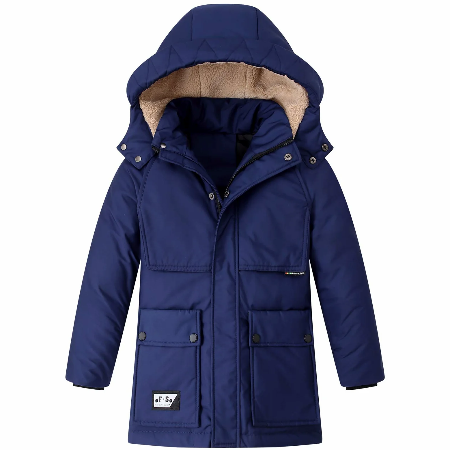 Abrigo de Invierno con Capucha Niño Caliente Chaqueta Plumas Niños Parka Abrigo