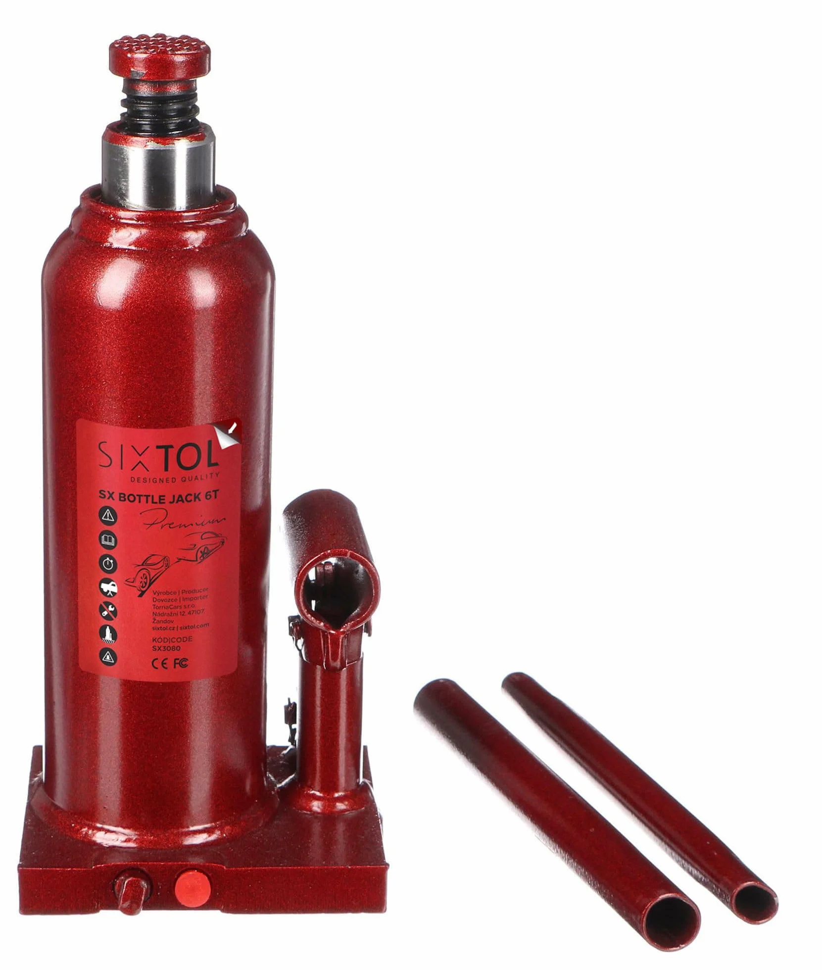 Gato hidráulico tipo botella 6T SX Premium 21,5–43,5 cm construcción soldada