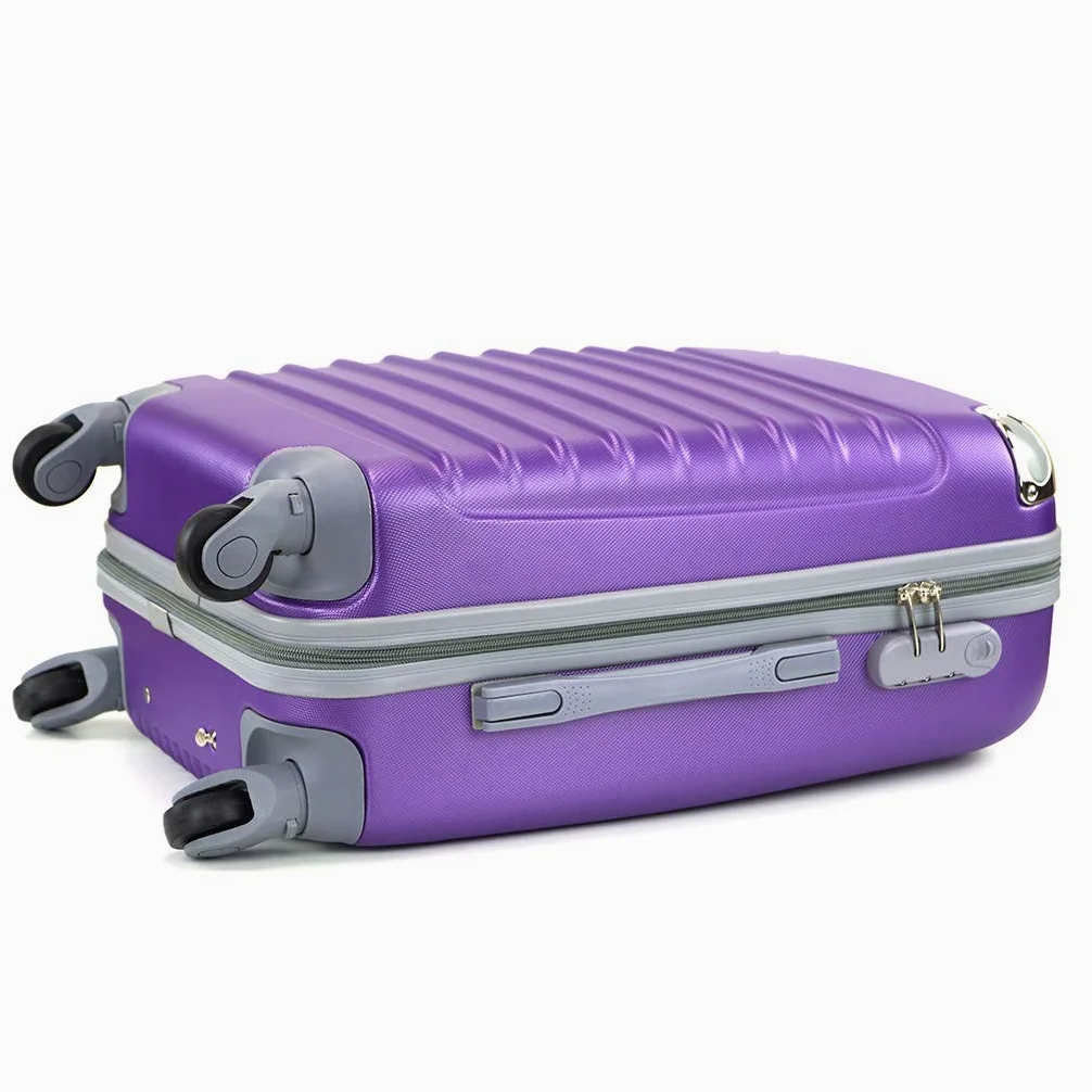 Desconocido Maleta de Cabina 20x35x55cm con Esquinas Plateadas (Morado)