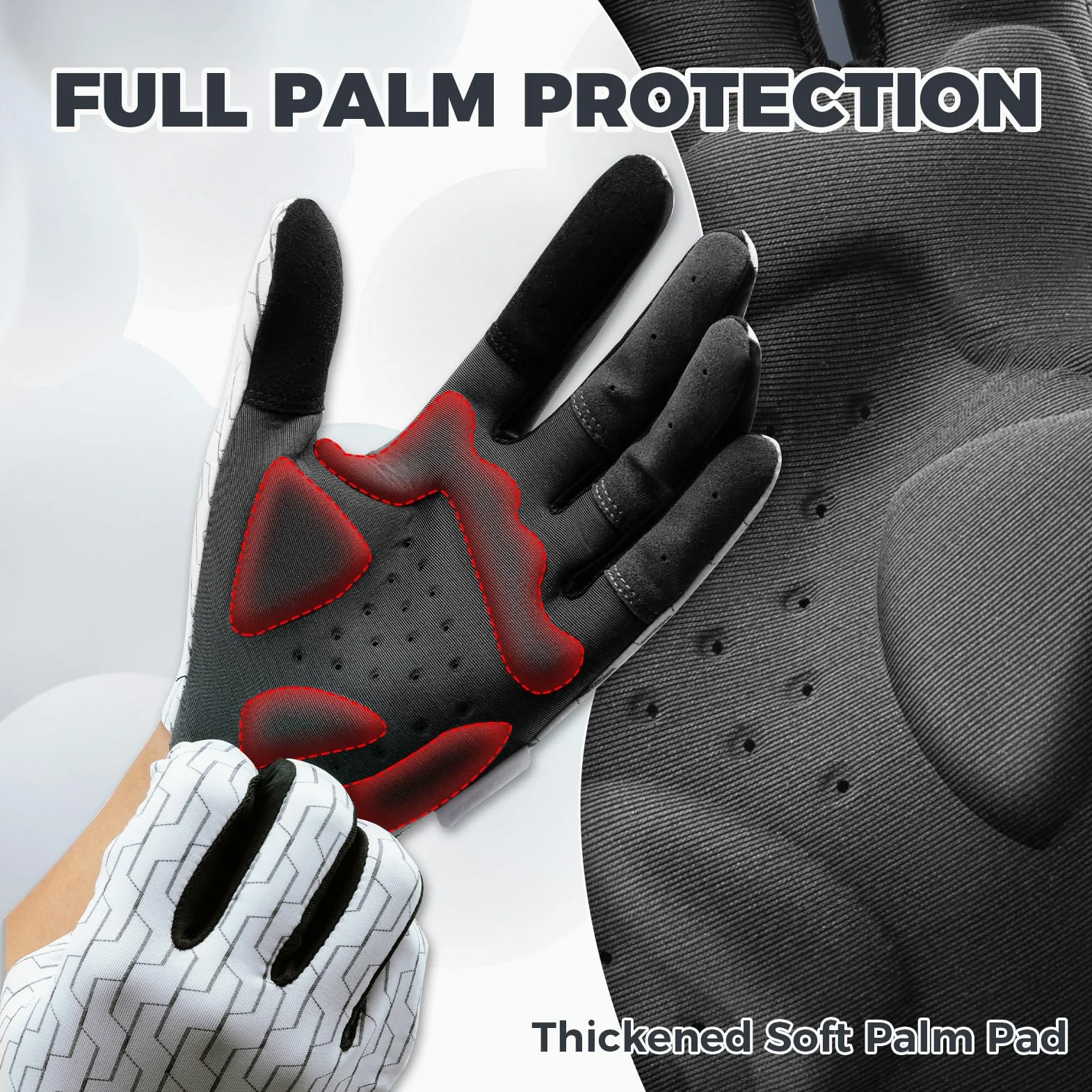 ROCKBROS Guantes Ciclismo Hombre Mujer Pantalla Táctil Guantes Deporte Dedo Completo Primavera Verano para MTB Bicicleta Carretera Gravel Running Gym Negro Blanco S-XL