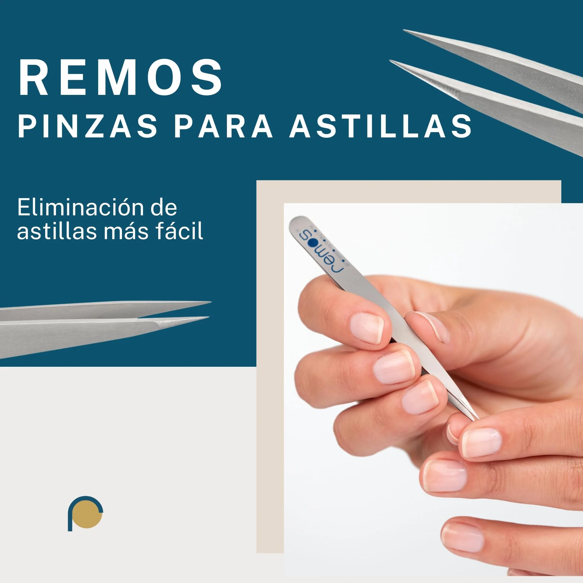 REMOS Pinzas para astillas acero inoxidable 9,5 cm punta fina rojo