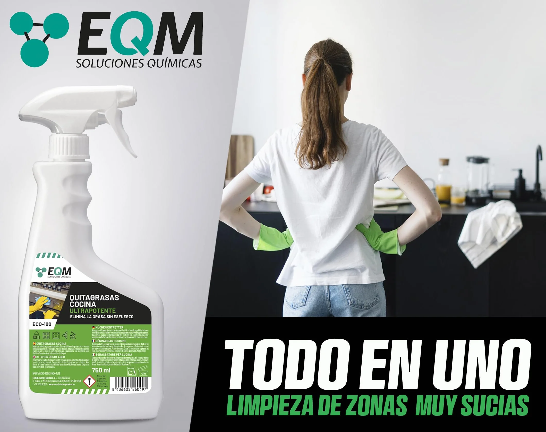 EQM ECO-100 Desengrasante Concentrado 750 ML