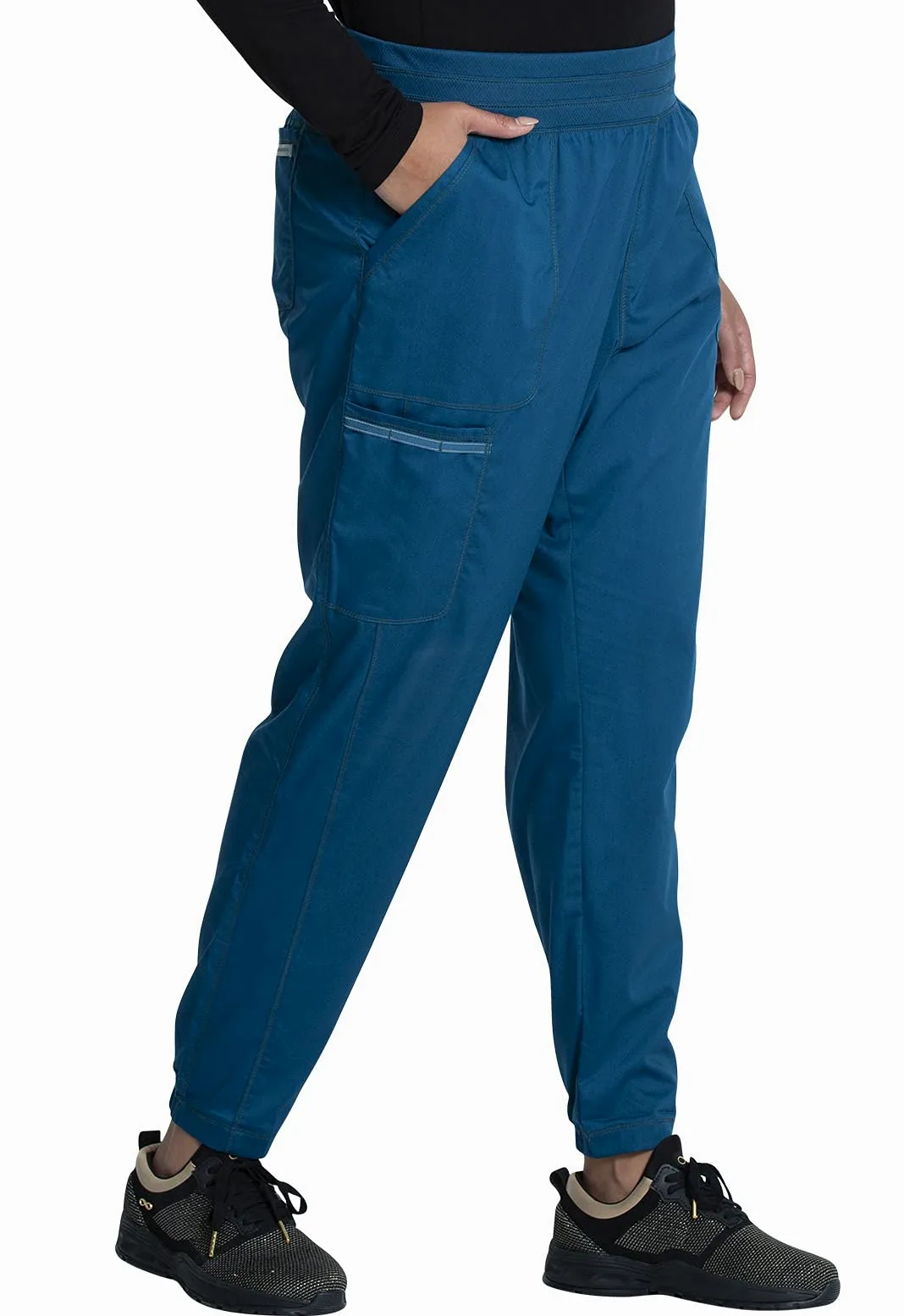 CHEROKEE Workwear WW Revolution Natural Rise Jogger, WW011 | 5 bolsillos, tiro natural, sarga de tela mezclada, suave elástico en 2 direcciones, cintura de malla para cambios activos
