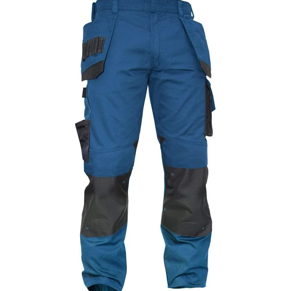 Dassy 200908-6846-48 - Pantalones de trabajo magnéticos con bolsillo multibolsillos y rodillera, 250 G/M2, color azul y gris antracita, talla 48