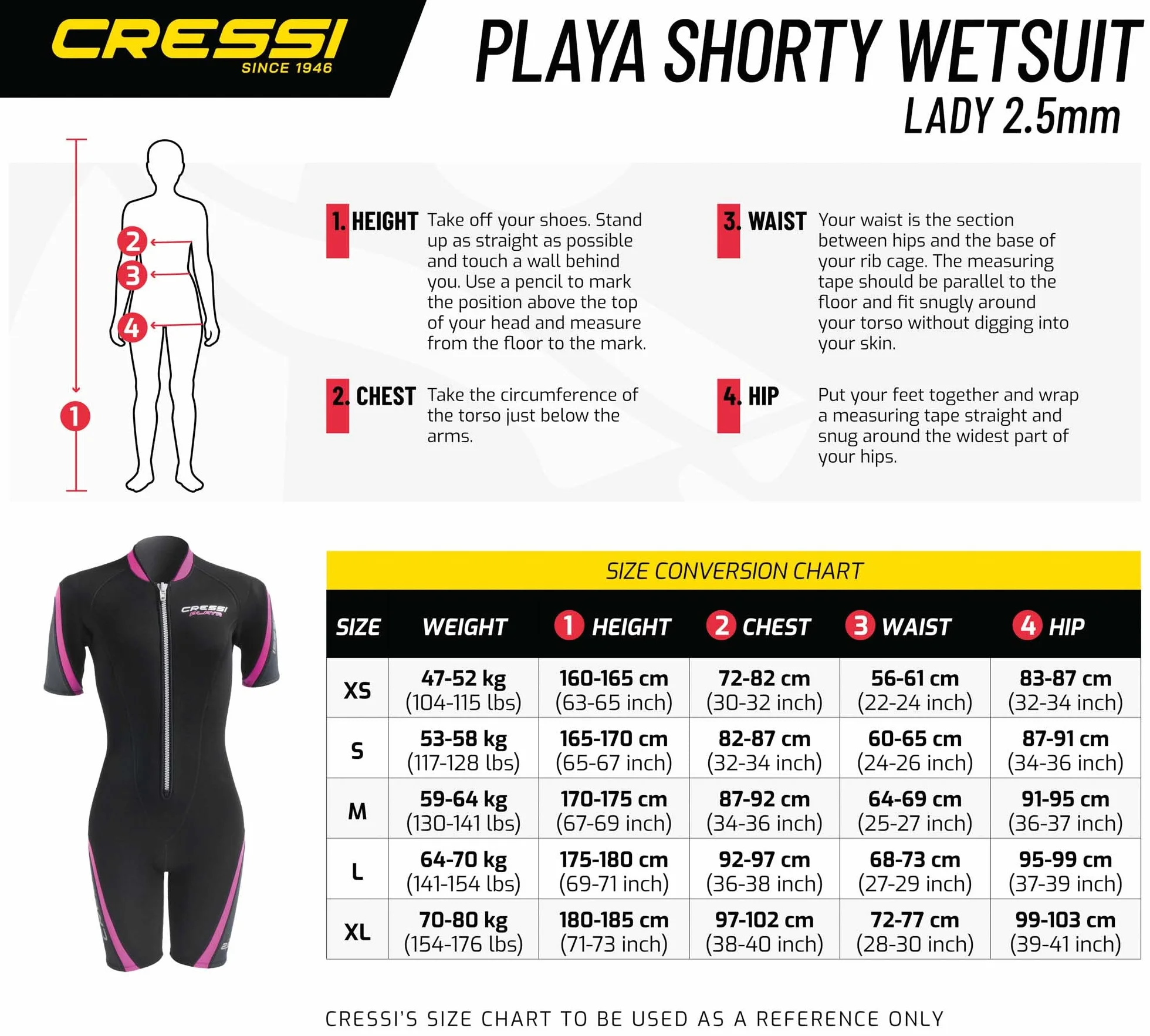 Cressi Playa Lady Shorty Wetsuit 2.5mm Neopreno Monoshort Mujer