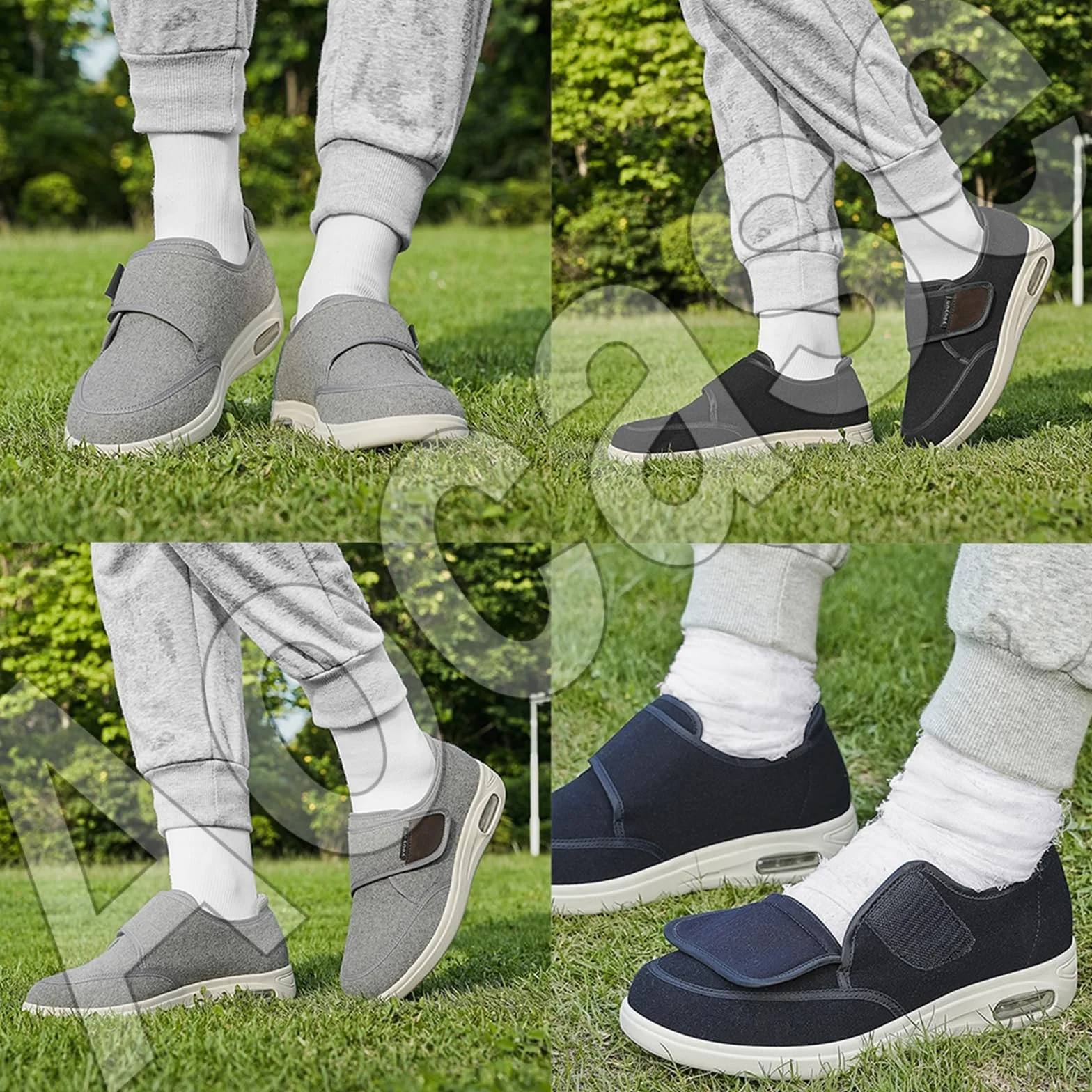 Zapatos para Diabeticos Pies Hinchados Hombre Zapatillas Pie Diabetico Ortopedicos Ancho Especial Caminar Negro 46 EU