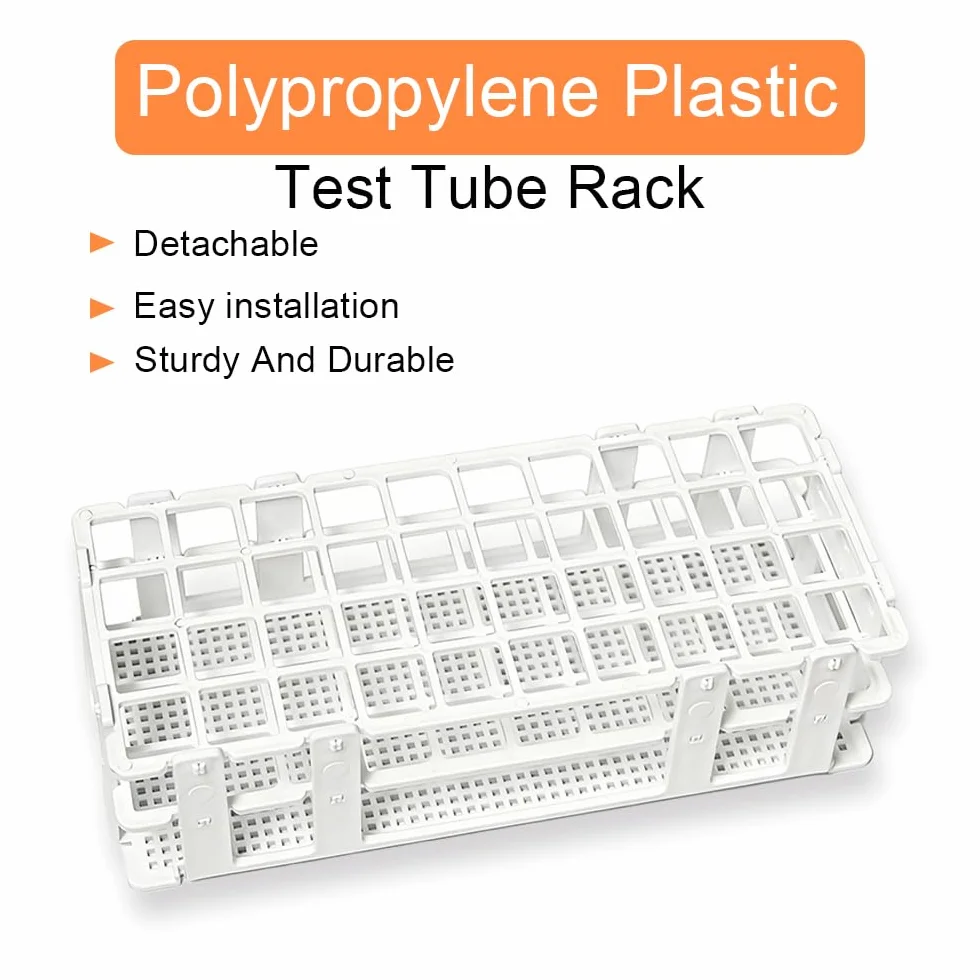 Soporte de Tubos de Ensayo Plastico 40 Agujeros 20 mm Desmontable para Laboratorio Ciencia
