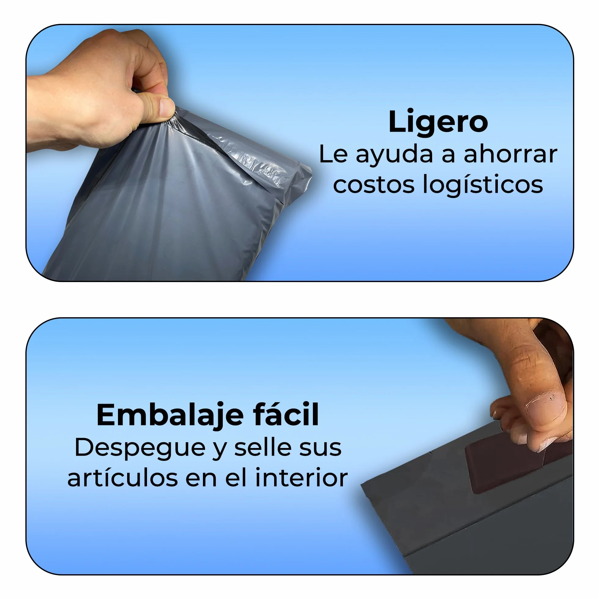 Double Dragon 60 Bolsas de Envío Resellables Plástico Antimanipulación Gris 4 Tamaños