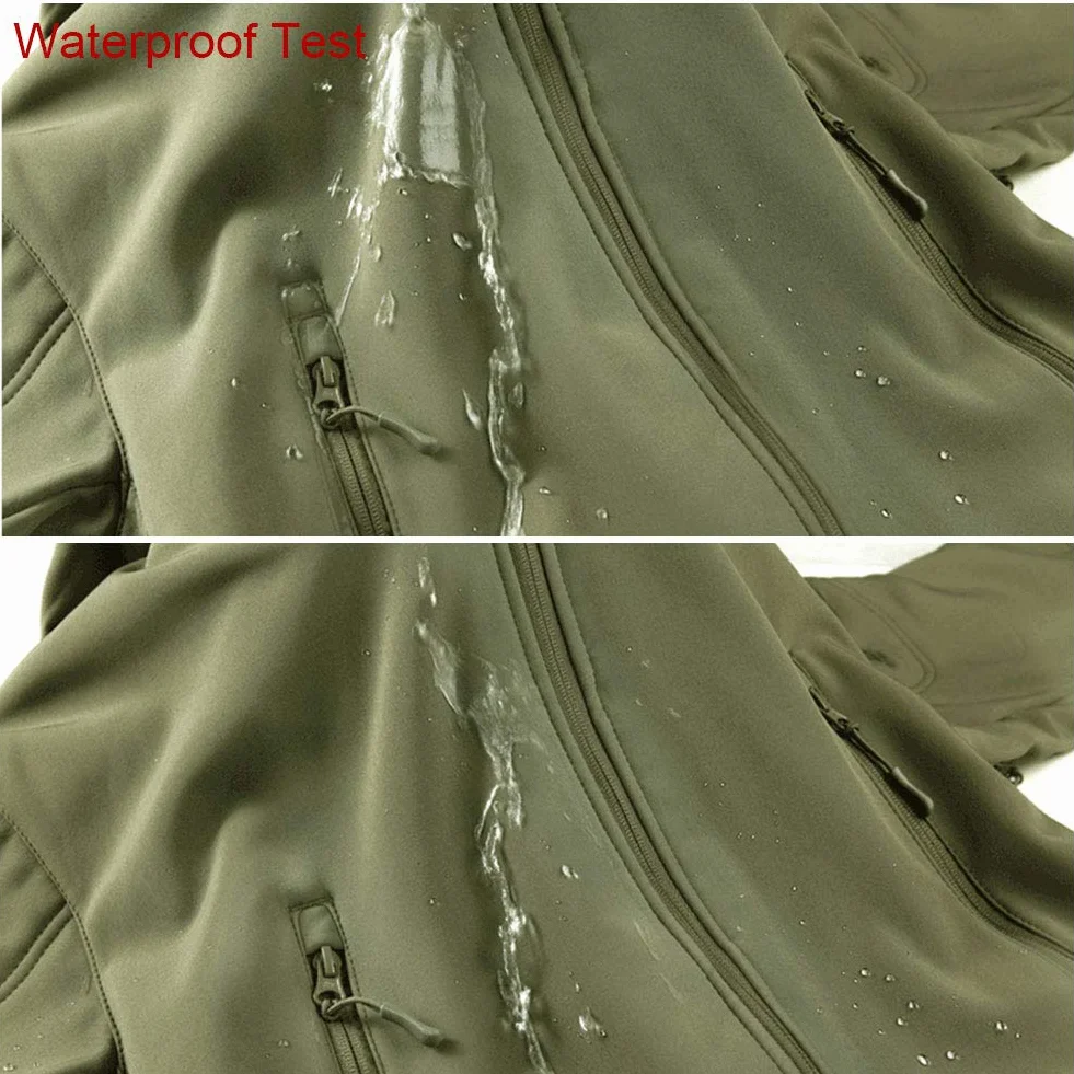 Chaqueta impermeable Softshell para hombre con capucha de camuflaje para trabajo pesca caza escalada