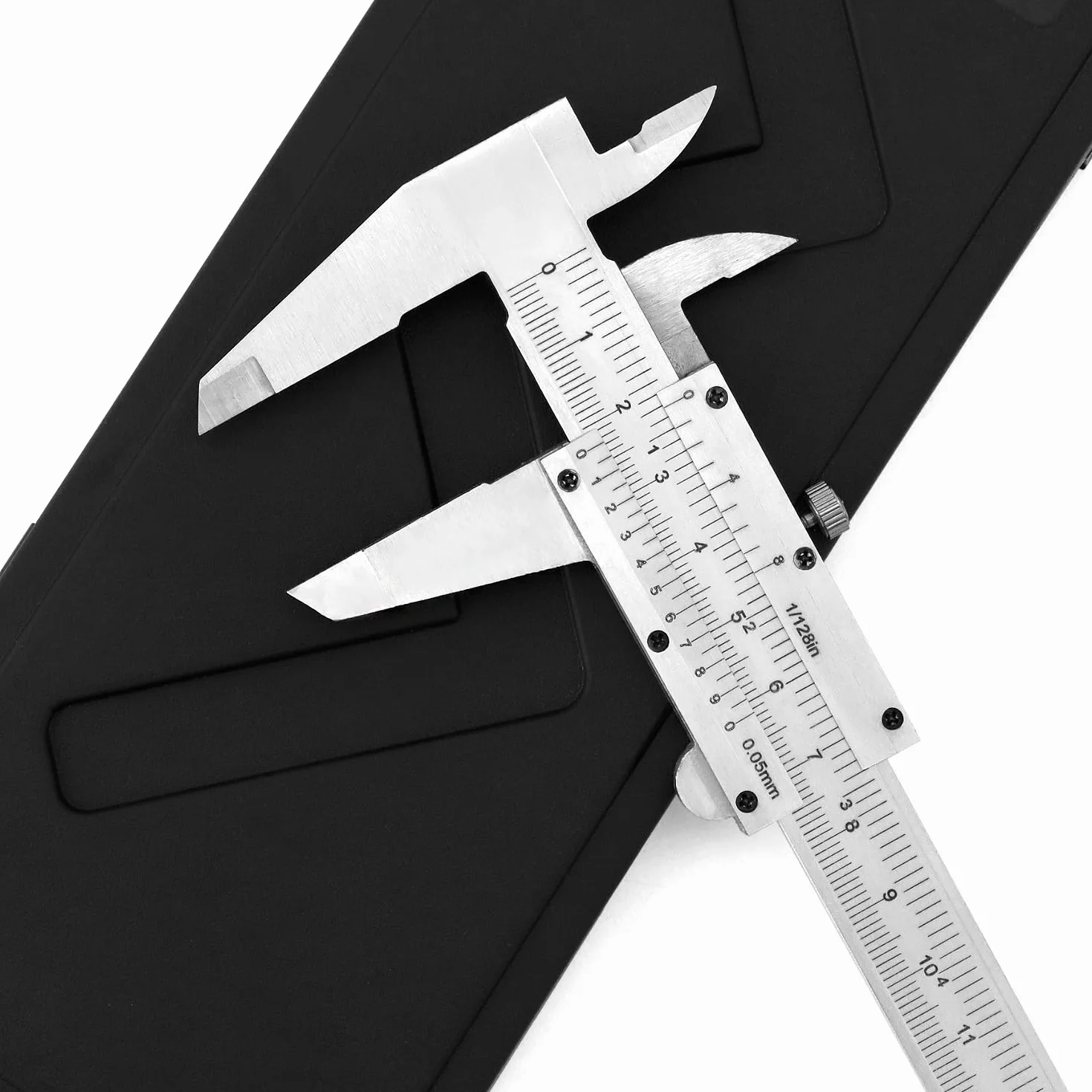 QWORK Calibre Vernier de Alta Precisión 6" 150 mm 0.05 mm 1/128" con Tornillo de Bloqueo