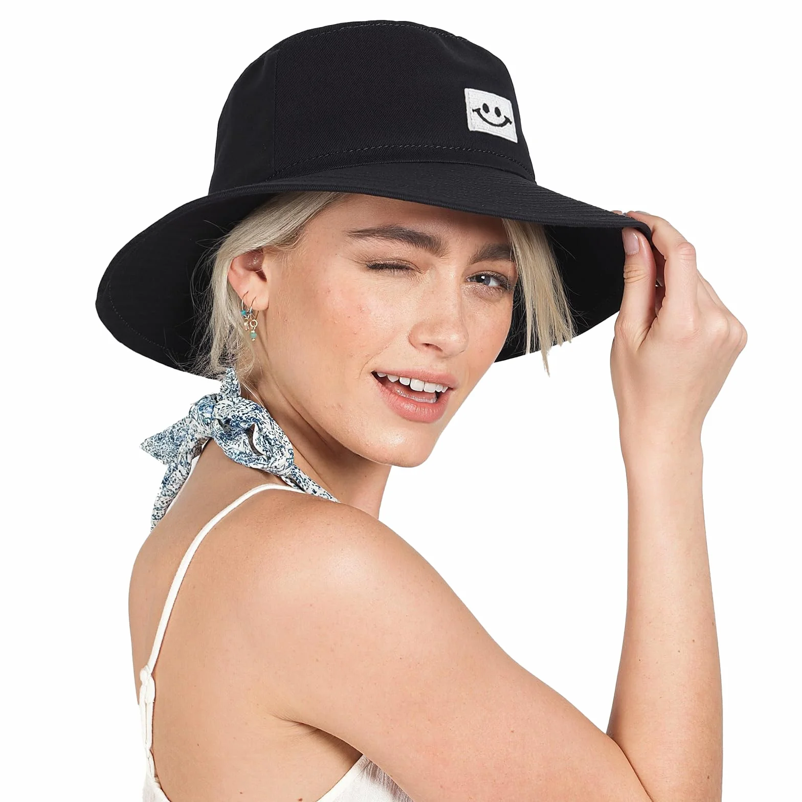 2 Piezas Gorro Pescador Hombre Mujer, Bucket Hat Algodón Plegable Sombrero de Cubo Verano Sombrero de Pesca Sombrero de Sol de Playa para Excursionismo Cámping Viaje Senderismo (Negro, Blanco)