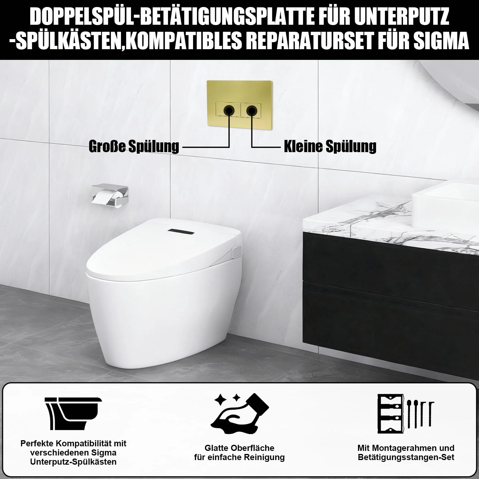 Placa de descarga WC GEBERIT SIGMA01 115.770.11.5 243×163mm oro