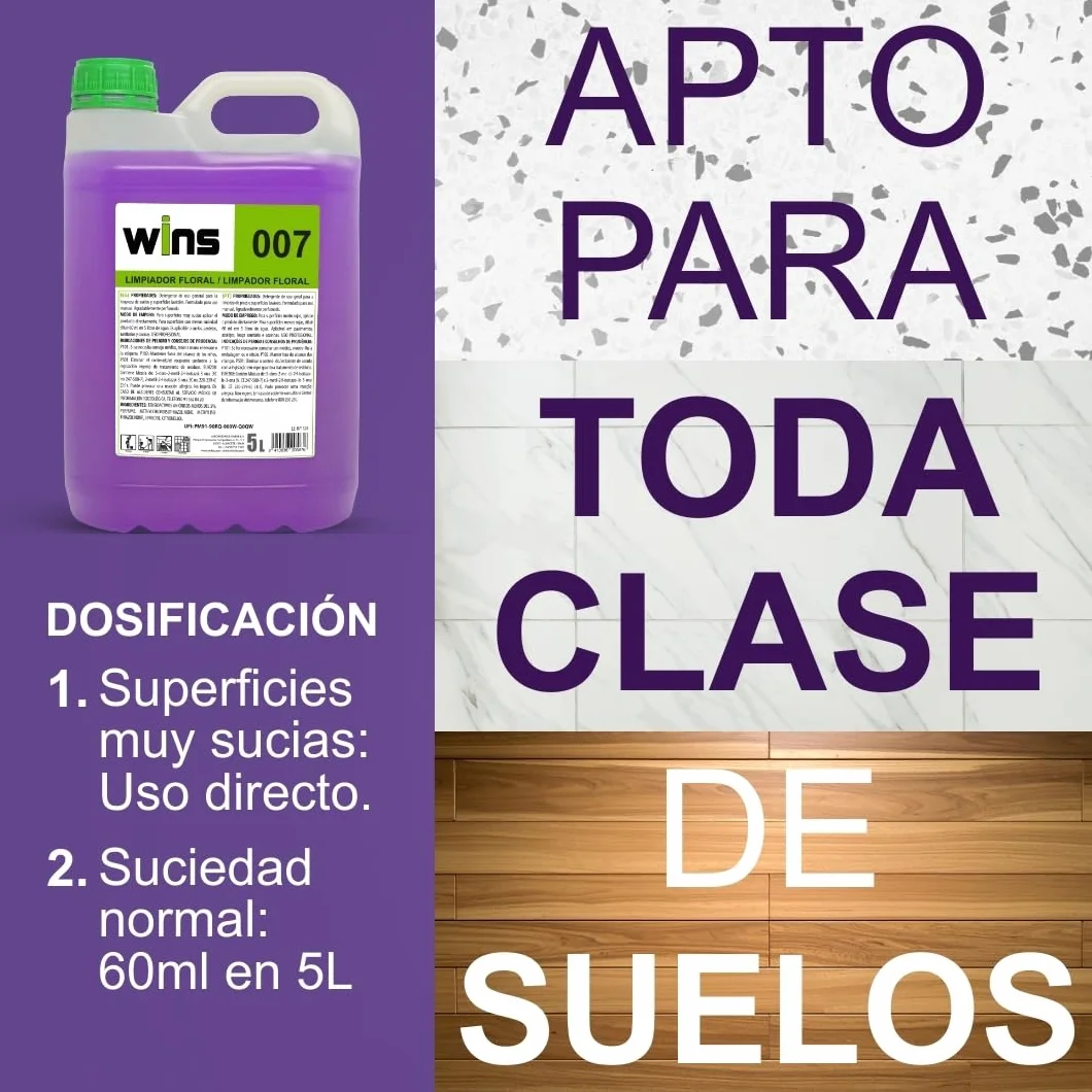 Friegasuelos Limpiador Floral 5L pH Neutro Made in Spain