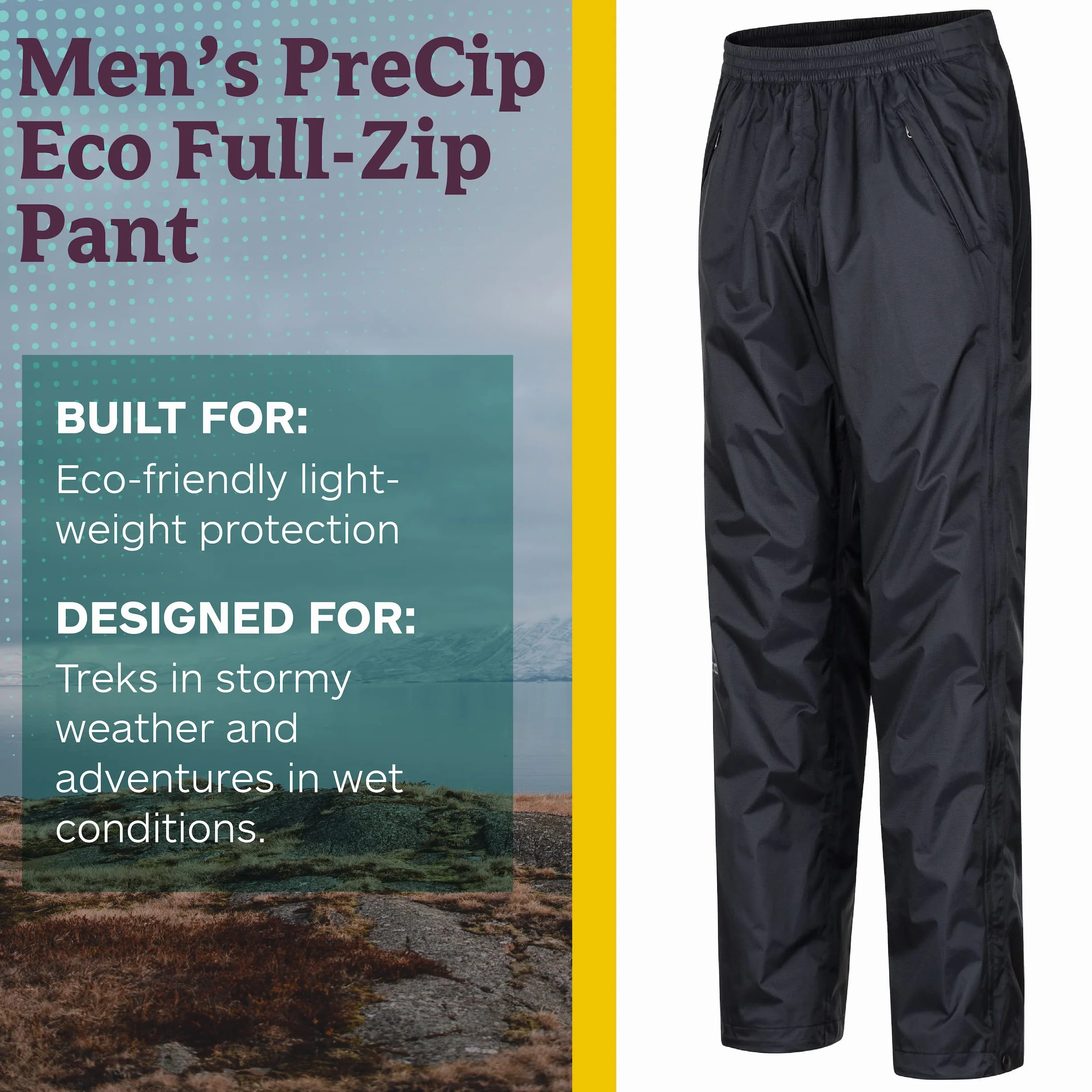 Marmot Precip Eco Full Zip Pant Waterproof Trousers Hombre