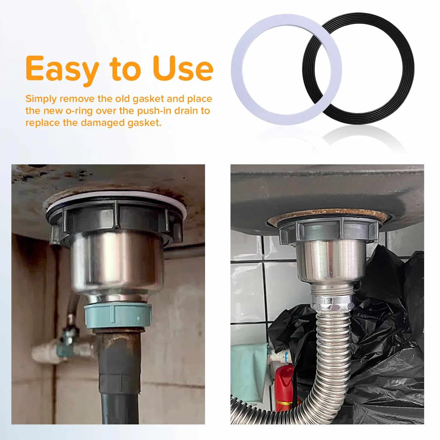Arandelas de Sellado 110mm para Fregadero, Juntas Tóricas para Lavabo