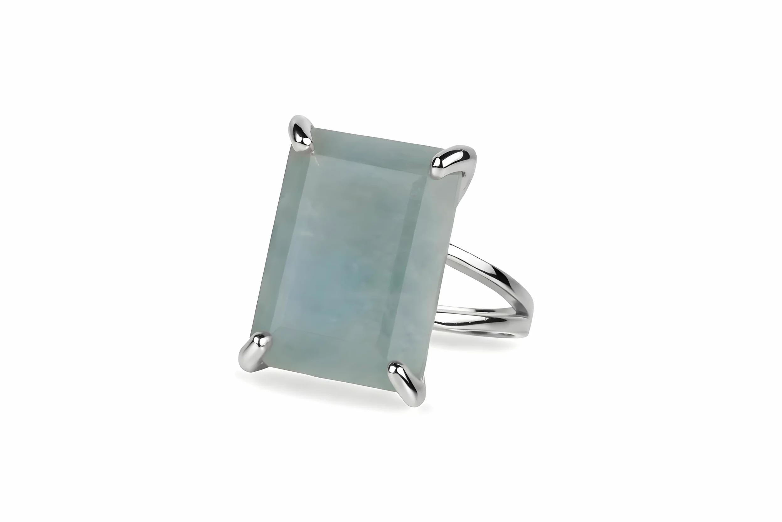 Anillo Grande de Aguamarina - Anillos de Oro de 14k Hechos a Mano para Mujeres - Anillos de Moda, Joyas de Declaración y Regalo para Damas