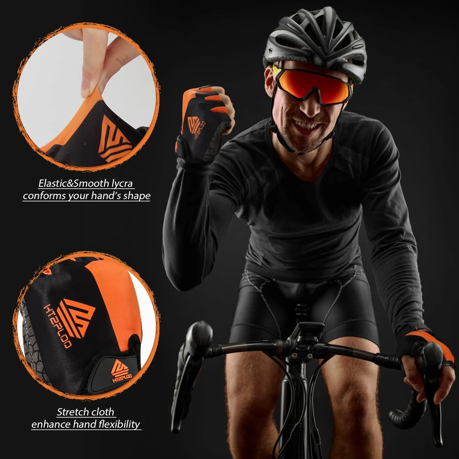 Guantes de Ciclismo para Hombre y Mujer con Almohadilla Antideslizante Absorbente de Golpes, Guantes Ligeros para Ciclismo, Entrenamiento al Aire Libre