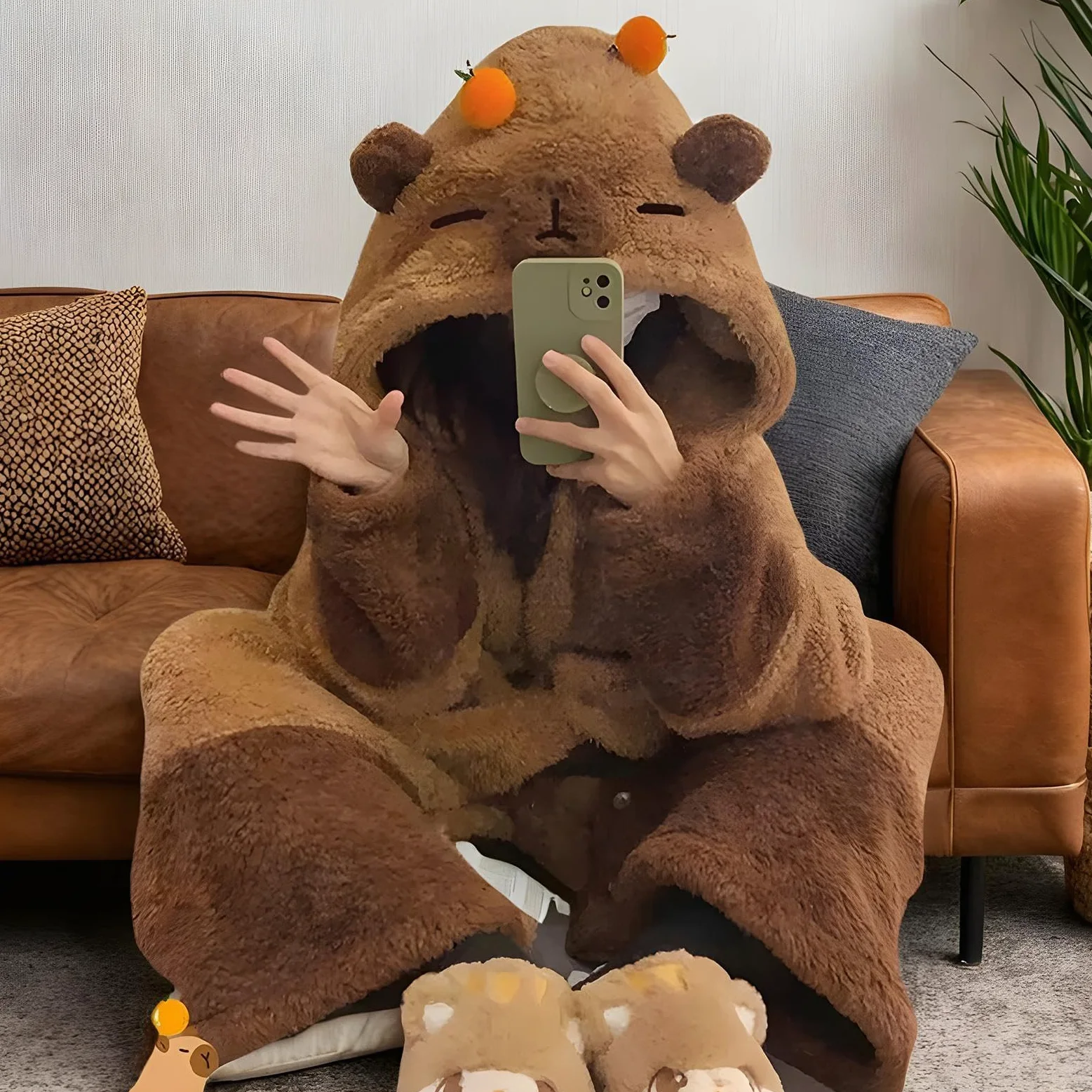 JINGLING Pijama Capybara Onesie,Capybara Onesie | Pijamas de una pieza Capybara Onesie Traje Capybara adulto portátil - Pijamas animales Pijamas Capybara ropa de dormir, ropa de dormir
