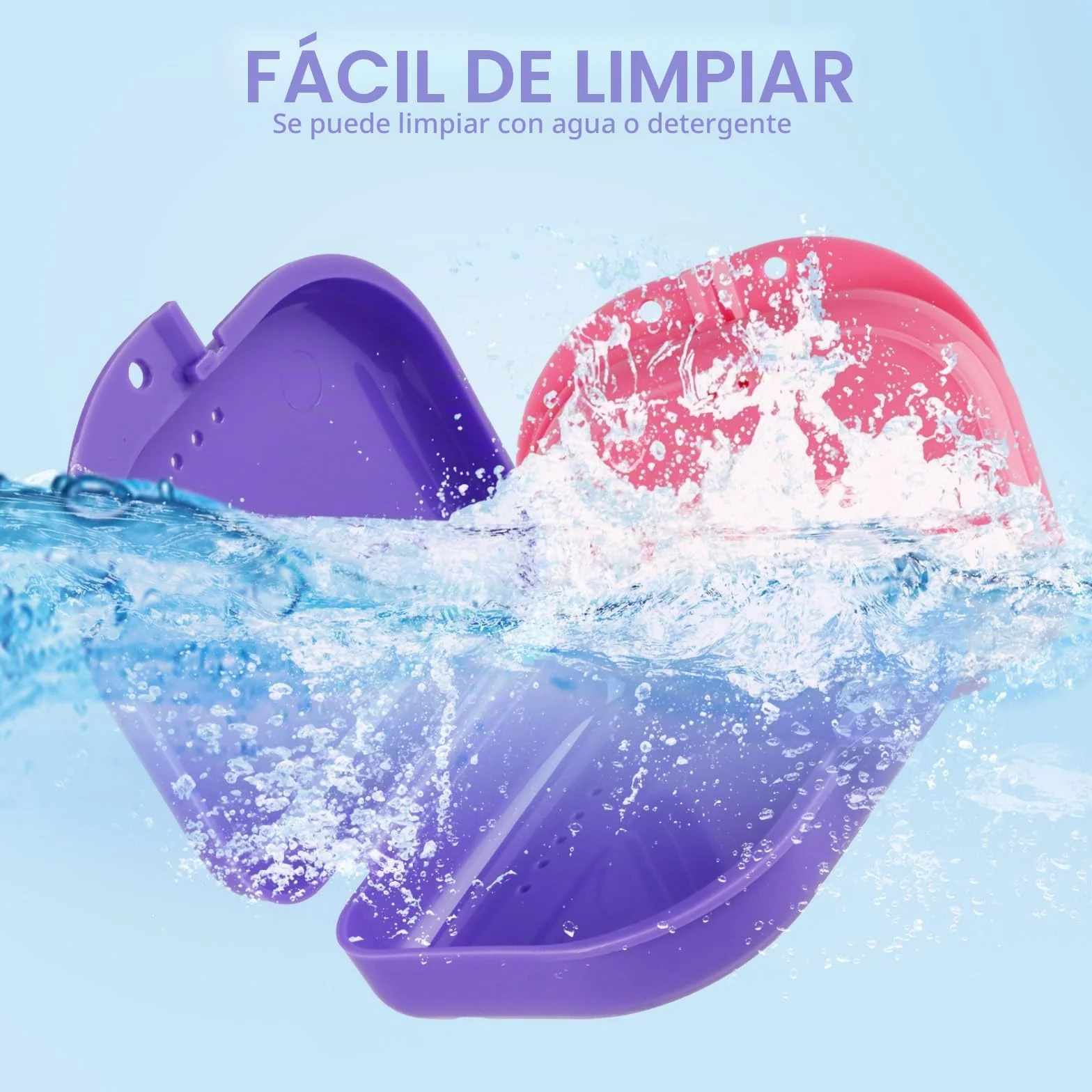 Caja Ortodoncia Dental Funda Ferula Aparato con Agujeros de Ventilación 2 Piezas