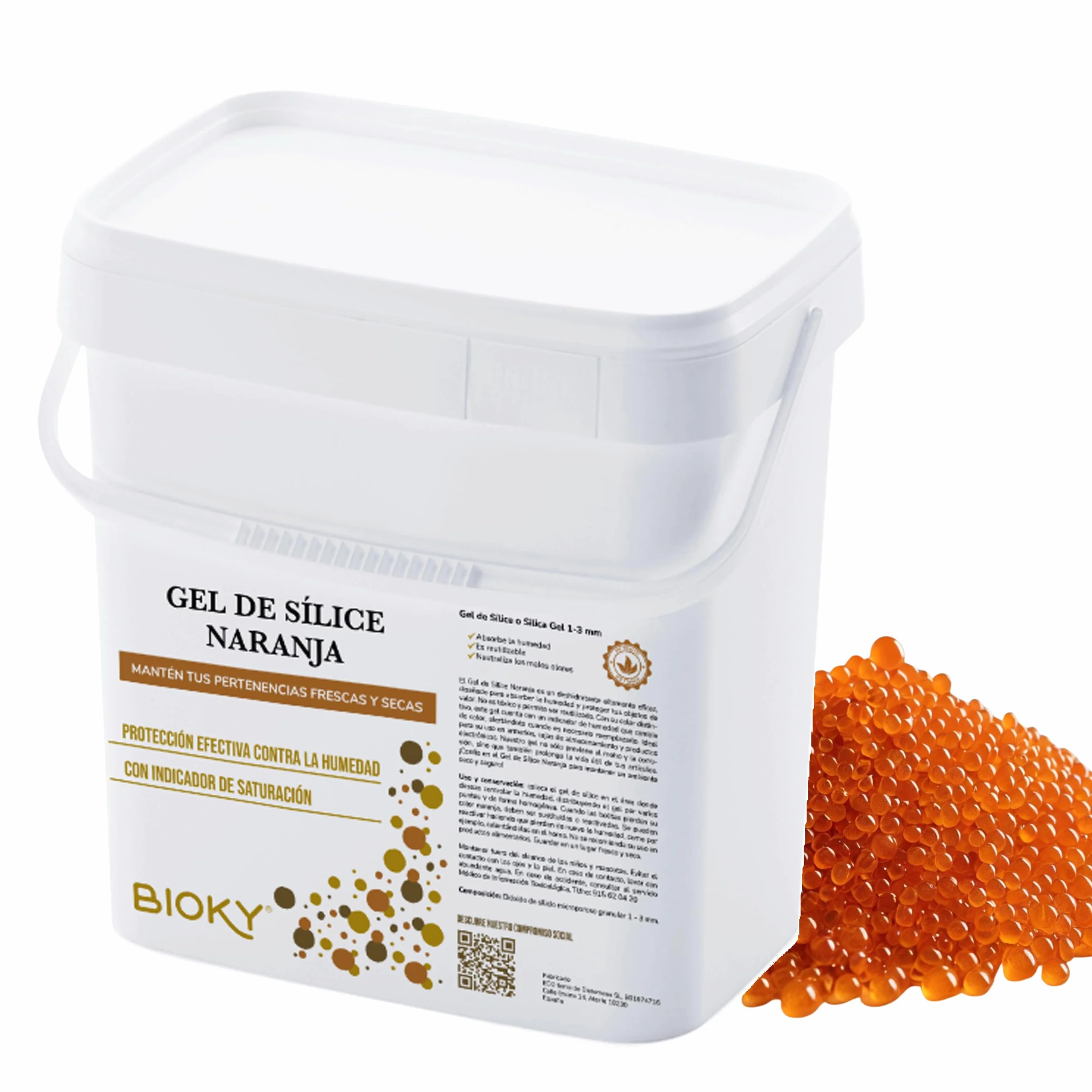 Gel de Sílice Naranja Indicador Humedad 5KG Antihumedad Natural
