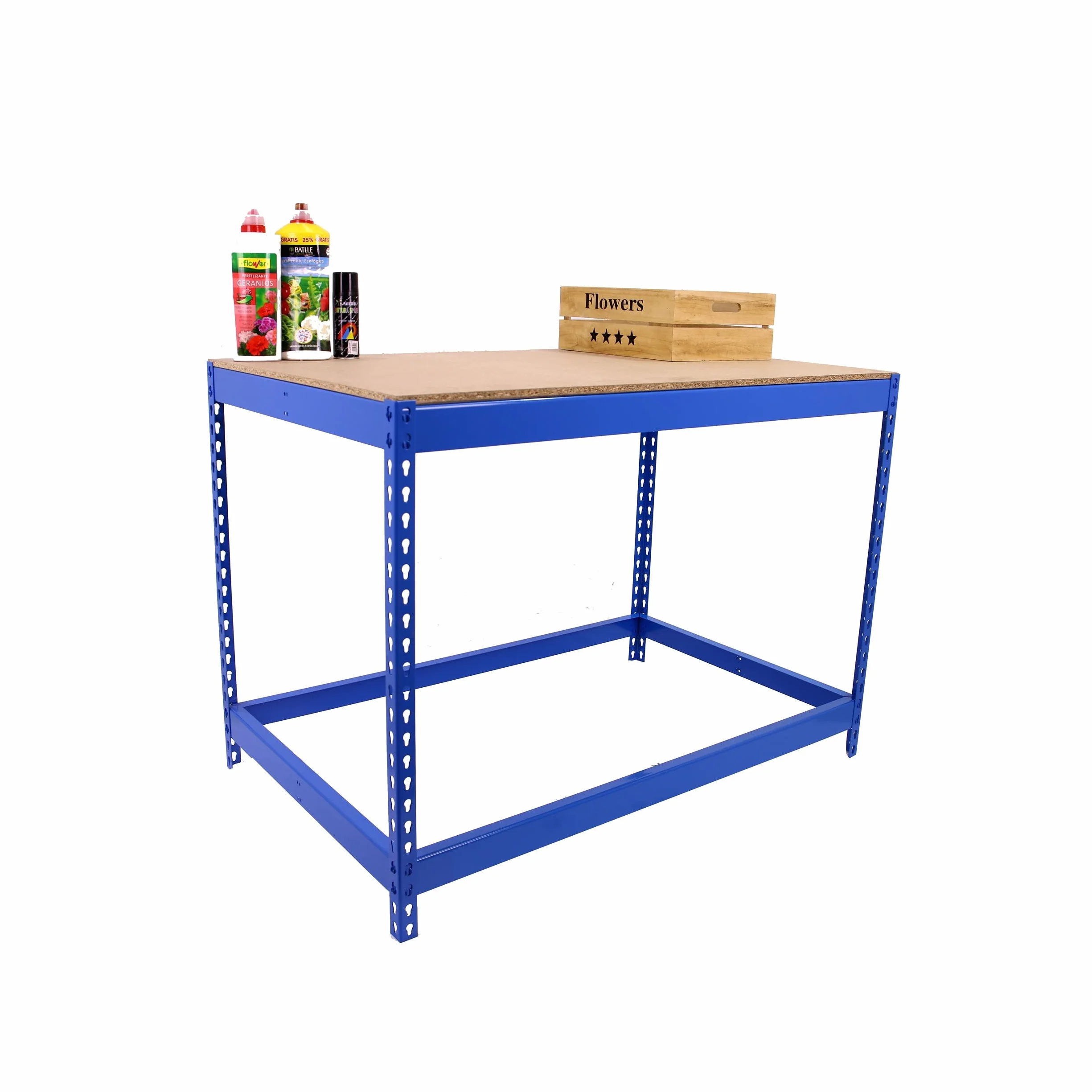 Simon Rack Banco de Trabajo Taller 400 kg 900x1200x900 mm Azul Madera BT-Basic
