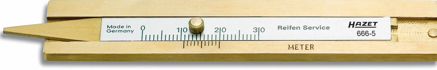 Hazet Medidor de profundidad de neumáticos 666-5, 0,1 mm, 30 mm, latón duro
