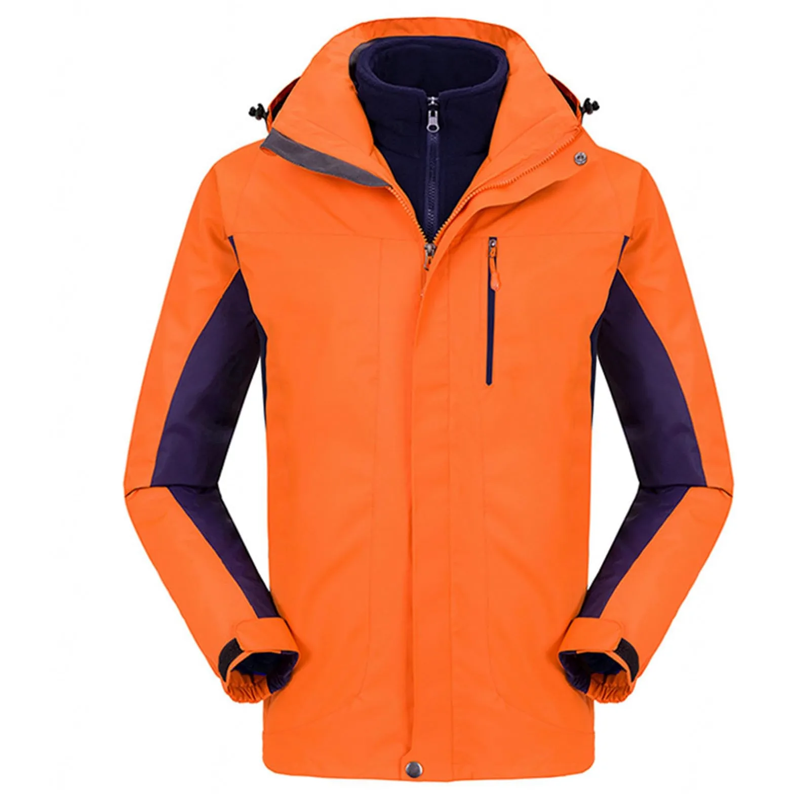 Chaqueta de Esquí para Hombre Chaqueta de Invierno Impermeable 3 en 1 Chaqueta para La Nieve Capucha Resistente Al Viento con Abrigo Interior de Forro Polar Cálido,B-L