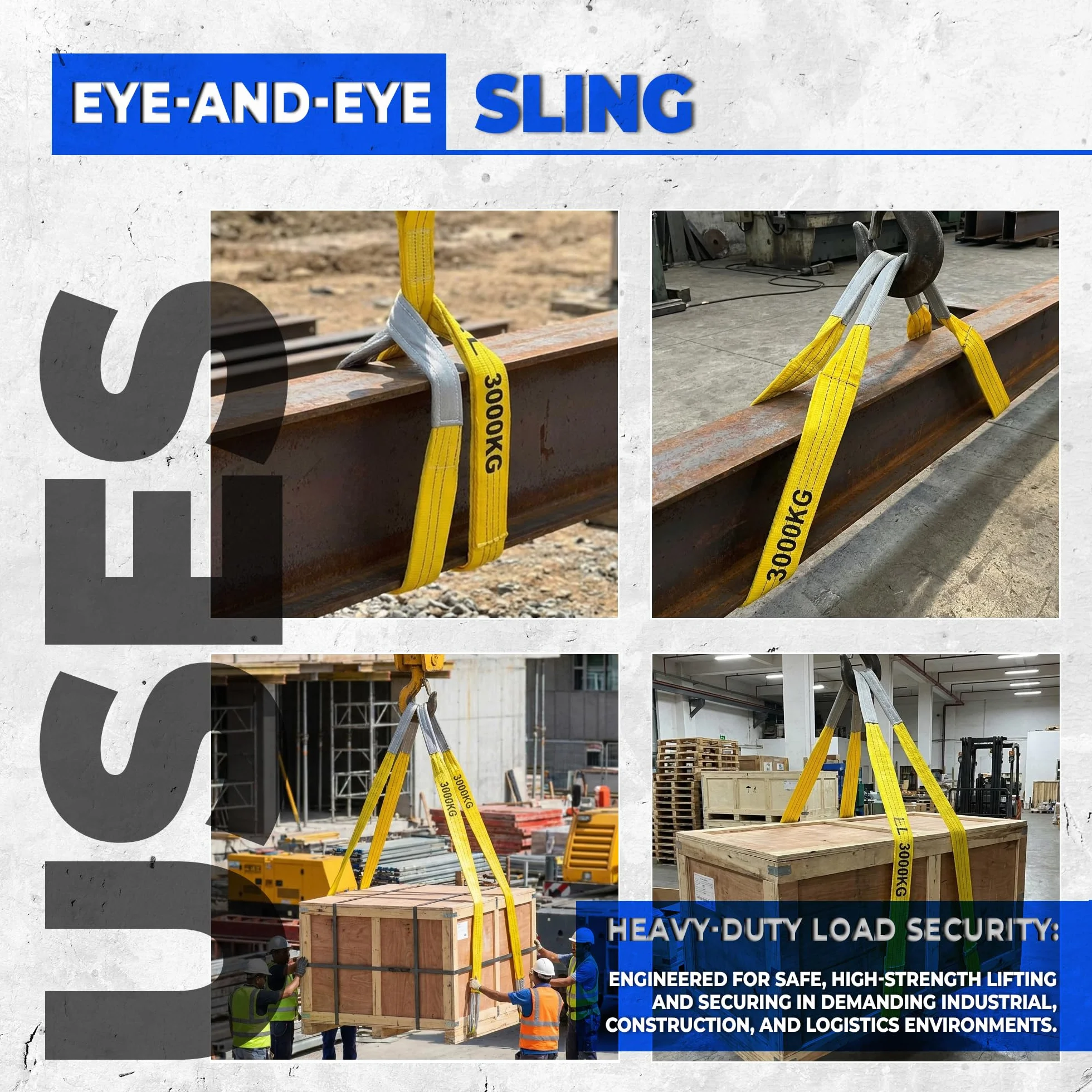 DOJA Barcelona Eslingas Planas Poliester Pack 2 3T 2m 3000kg Cincha Amarre