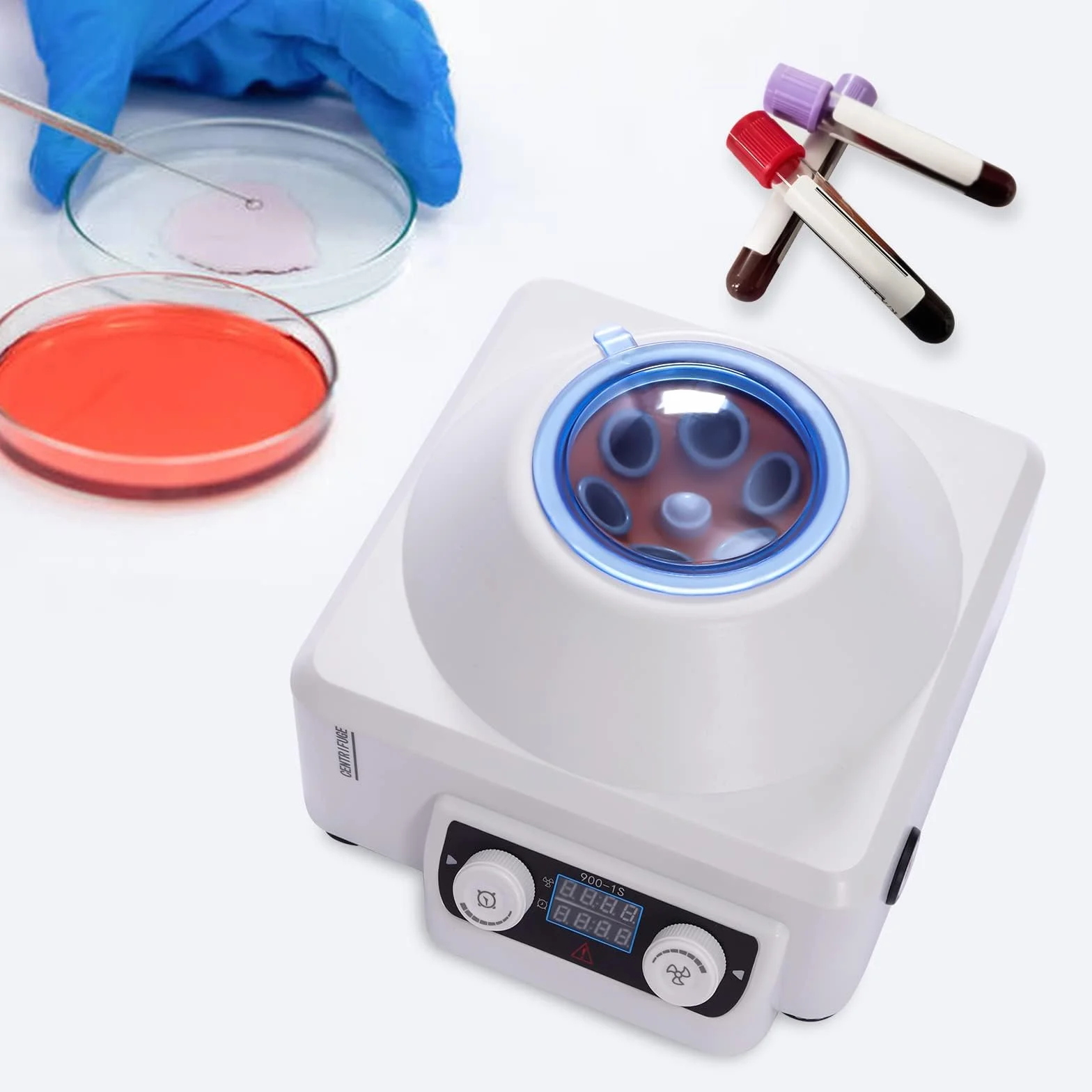 Centrífuga eléctrica de sangre 4000 RPM 10 ml x 6 rotores con pantalla LCD