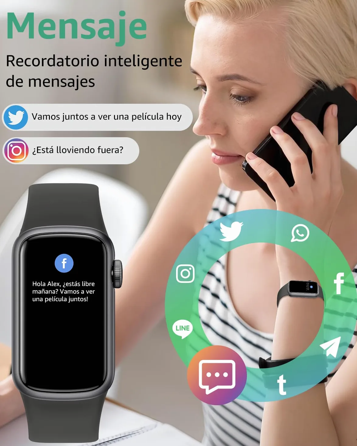 IMFRCHCS Reloj Inteligente Hombre Mujer, 1.47" Smartwatch con Notificaciones, Monitor de Sueño, 137+ Modos Deportivos, IP68 Impermeable, Pulsera Actividad para Android iOS