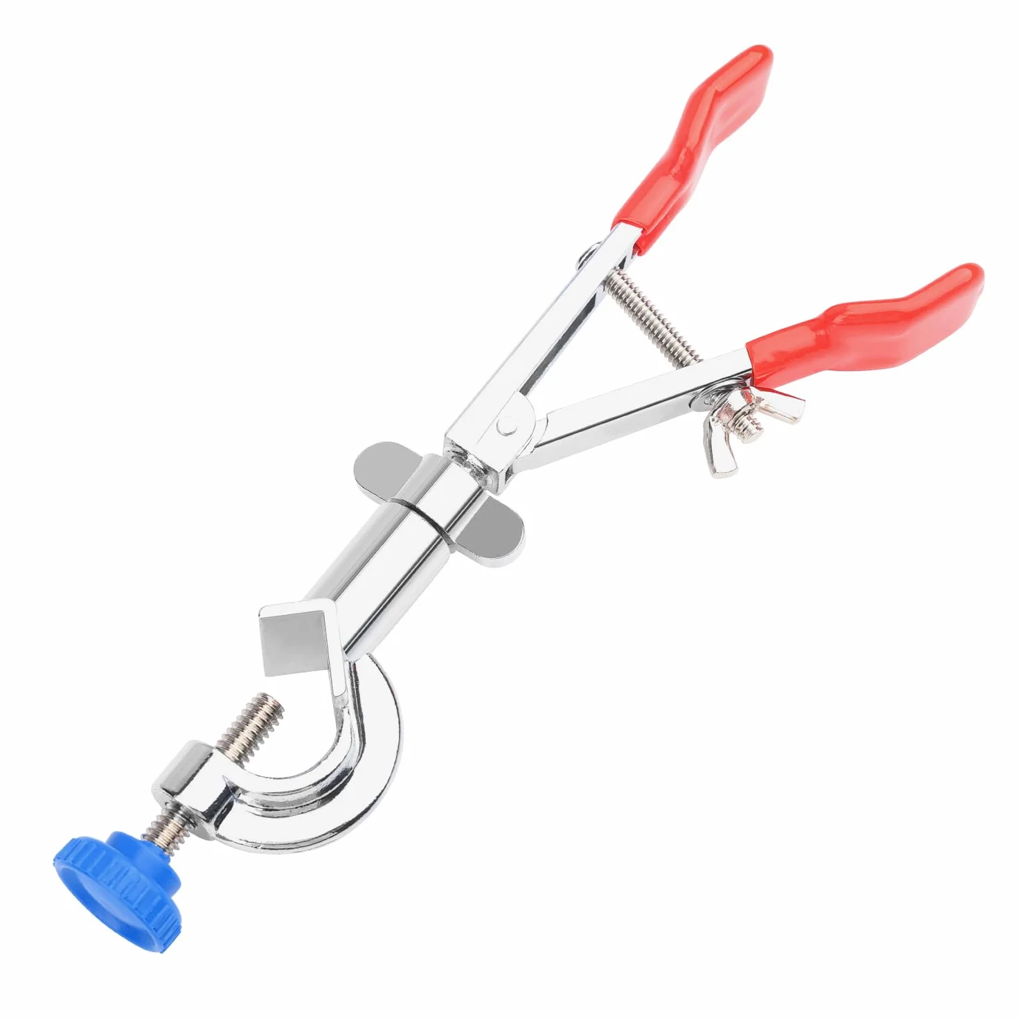 Abrazadera Giratoria de 2 Garras con Cabezal, Multifuncional Ajustable 360 Grados con Revestimiento de Goma para Laboratorio