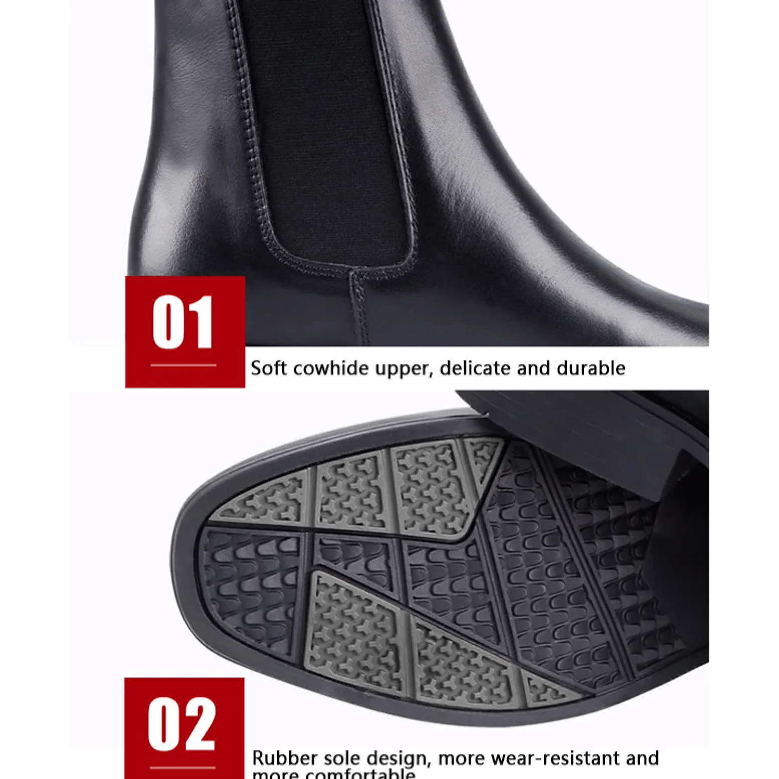 LEBEE Botas de montar a caballo Botas de jogging de piel de vaca Botas de montar,Black-40