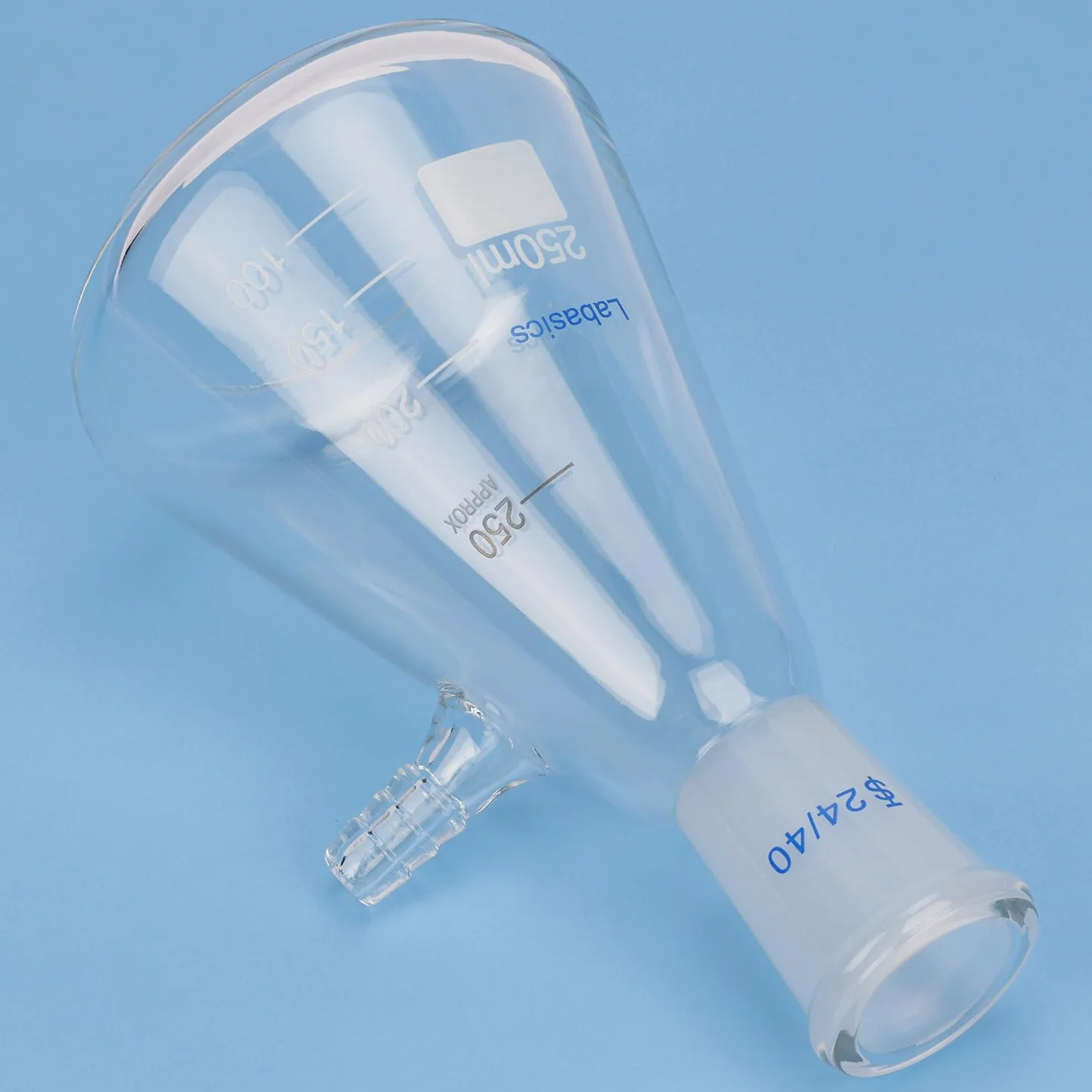 Labasics Matraz de Filtración 250 ml con Junta Cónica 24/40, Vidrio de Borosilicato, Cuello con Tornillo