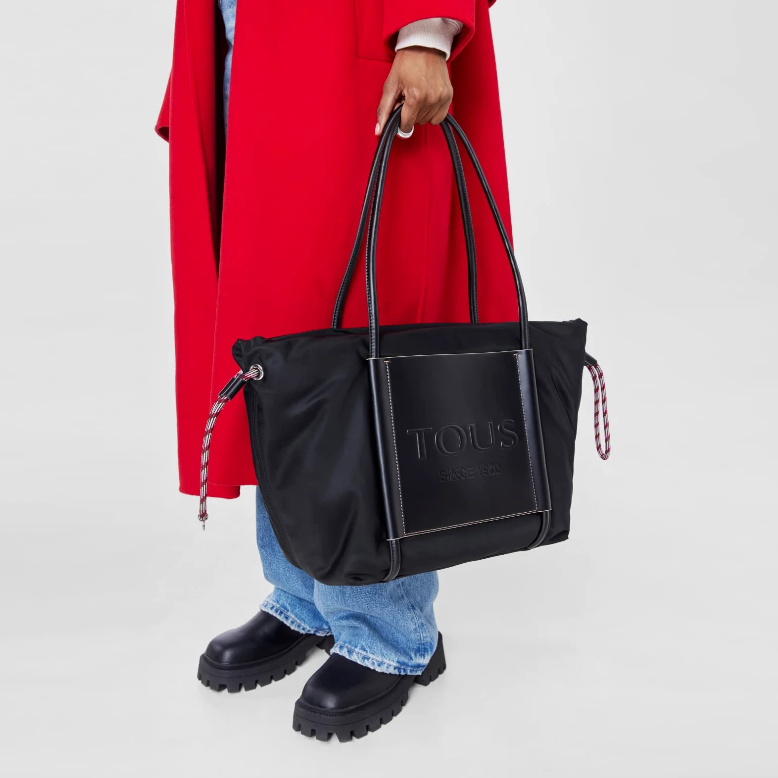 TOUS Capazo grande negro, Para Mujer, Colección Empire Soft