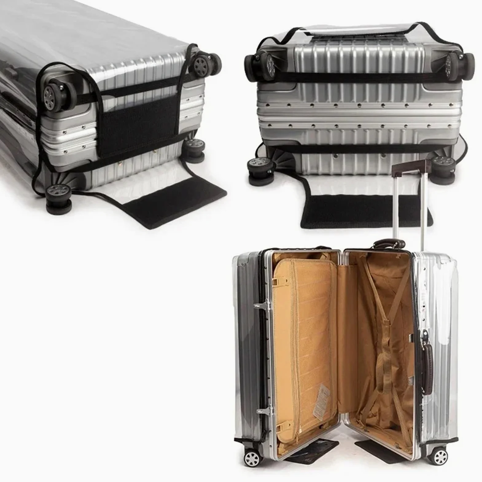 Cubierta de Equipaje Funda Transparente Universal con Cremallera, Protector de Maleta, Cubierta de Equipaje Habitual, 22 "24" 26 "28" 30 "de Espesor, Accesorios de Viaje de PVC(26inch)