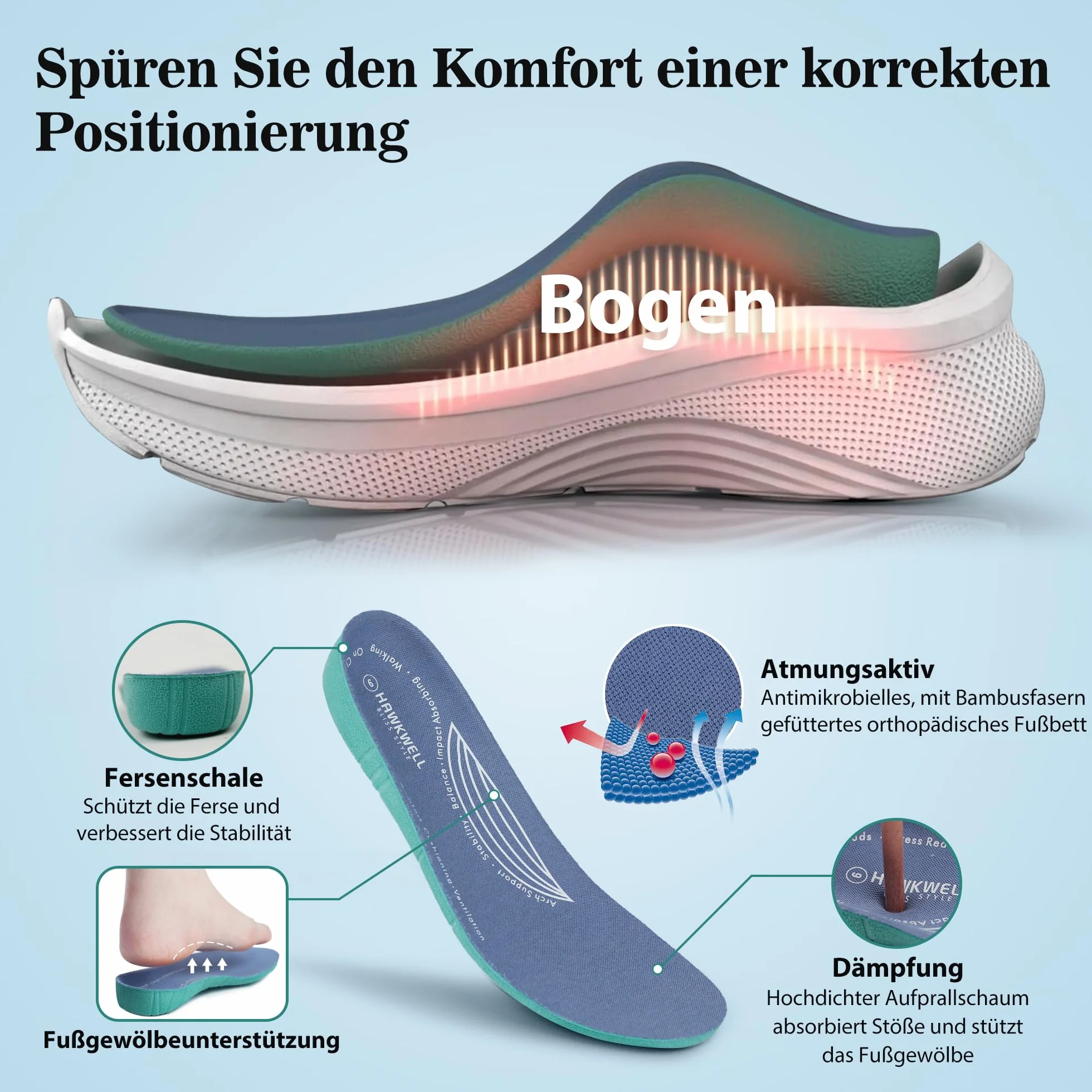 Hawkwell Zapatos de Enfermería Cómodos para Mujer con Soporte para el Arco, Antideslizantes y Livianos