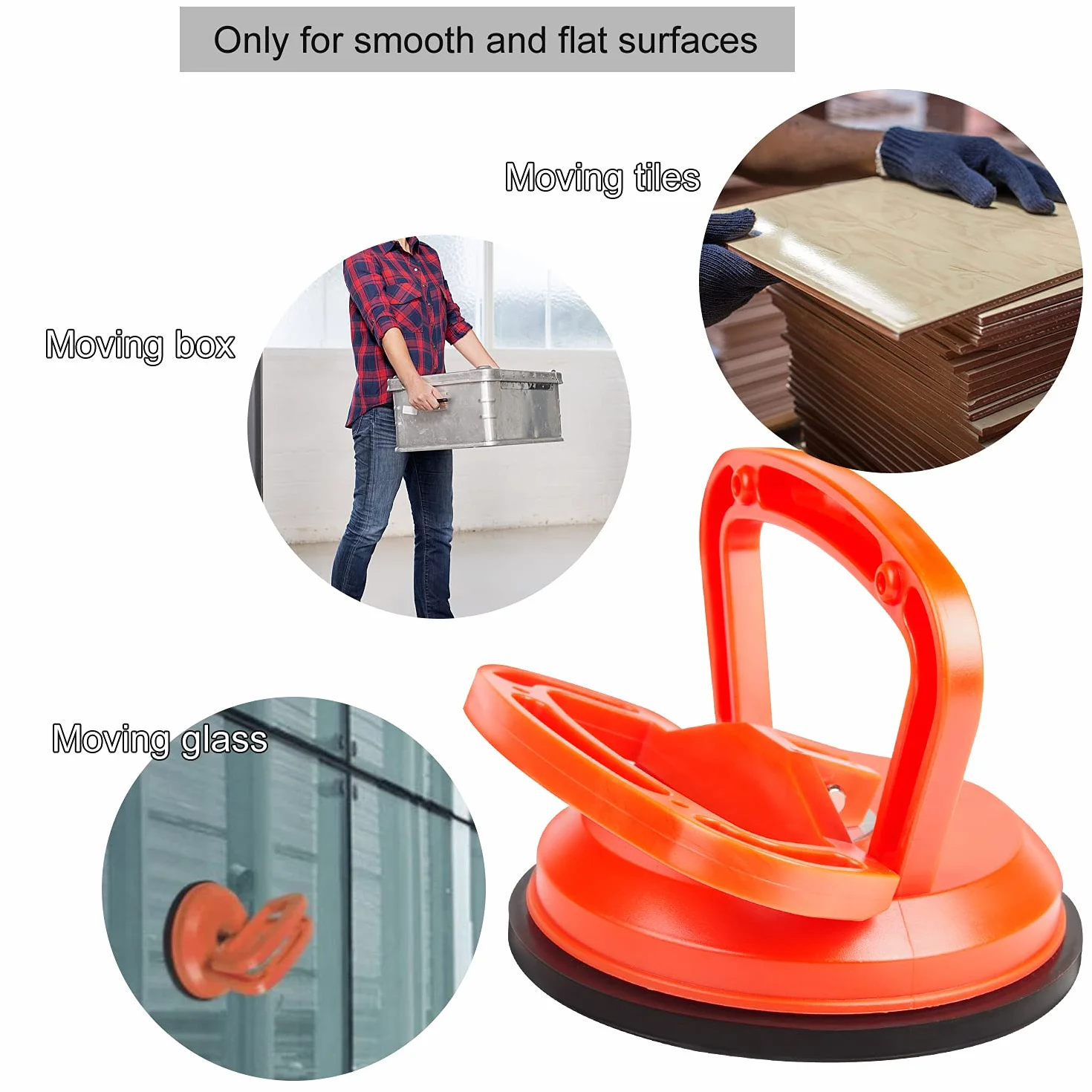 Ventosa para Cristal 118mm 50kg EXLECO Ventosa Coche Abolladuras Naranja