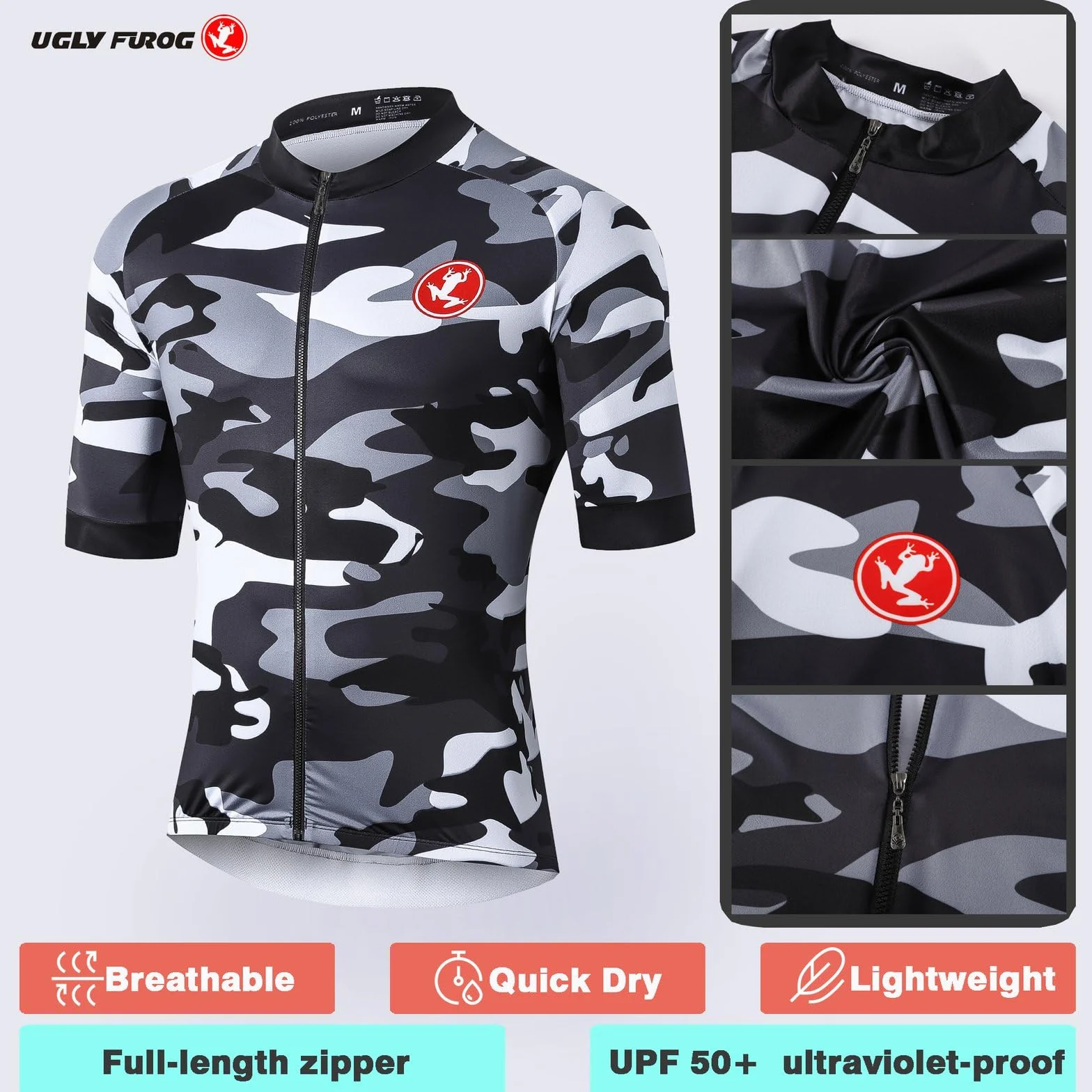 UGLY FROG 2025 Ropa Ciclismo Maillot Hombre Completo Camiseta + Pantalones Cortos 20D Gel Acolchado