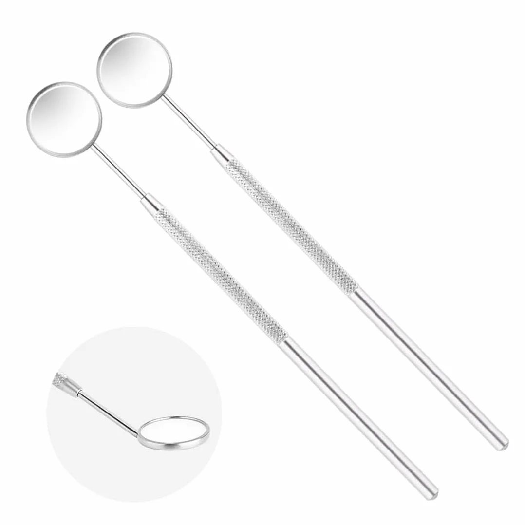 Espejo Dental Acero Inoxidable Anti-Vaho Curvatura 45° 2 Pcs
