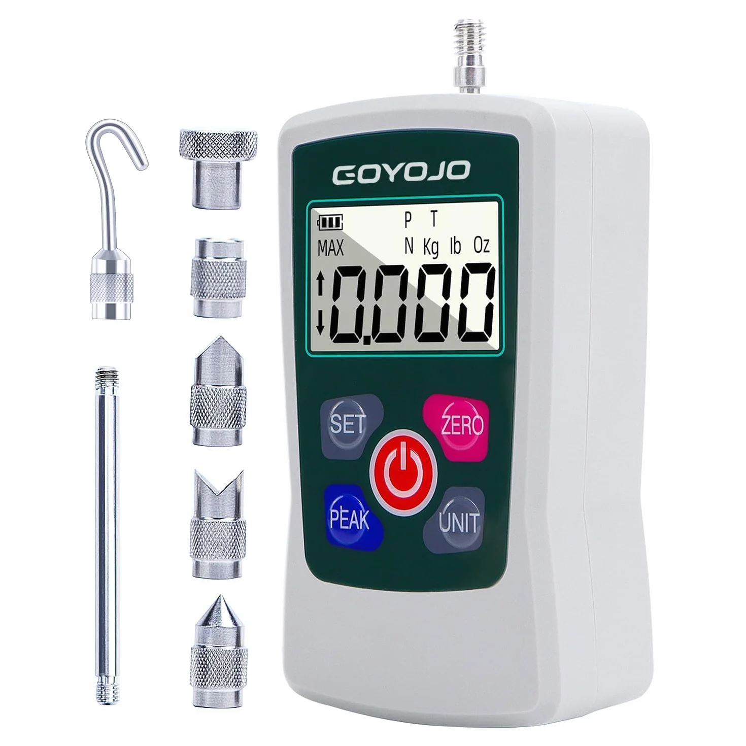 GOYOJO Medidor de Fuerza Digital Dinamometro Push-Pull 500N Alta Precisión Ensayos Tensión Compresión