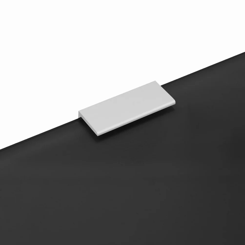 vidaXL Panel de Privacidad para Urinario de Pared, Vidrio Templado Negro 90x40 cm