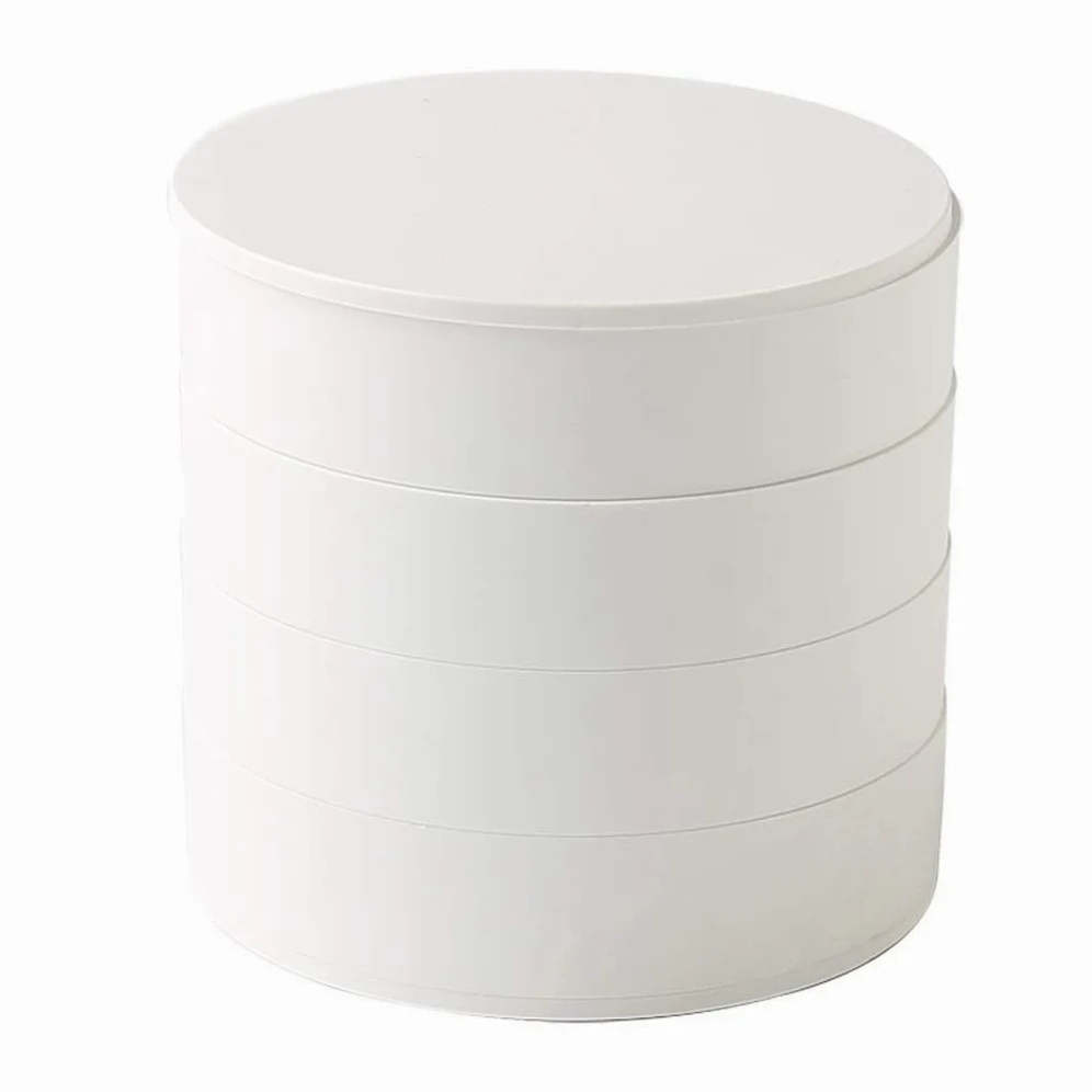 Joyero Giratorio de Cuatro Niveles Joyero Pendientes Collar Caja de Almacenamiento Caja de Acabado Caja de Almacenamiento de Accesorios de Viaje Joyero Organizador