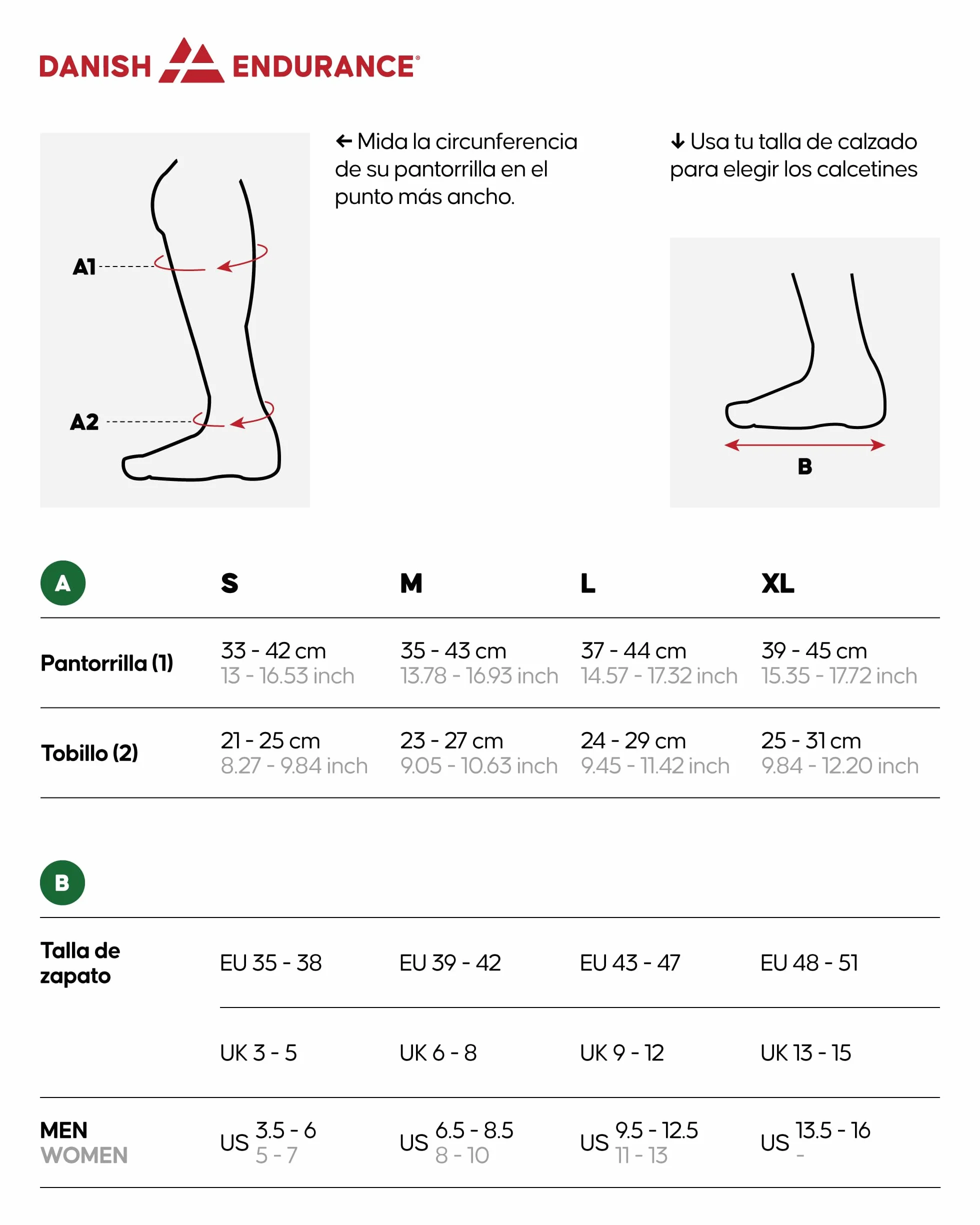 DANISH ENDURANCE Calcetines de Compresión Mujer y Hombre, Deporte, Running, Recuperación, 1 o 2 Pack